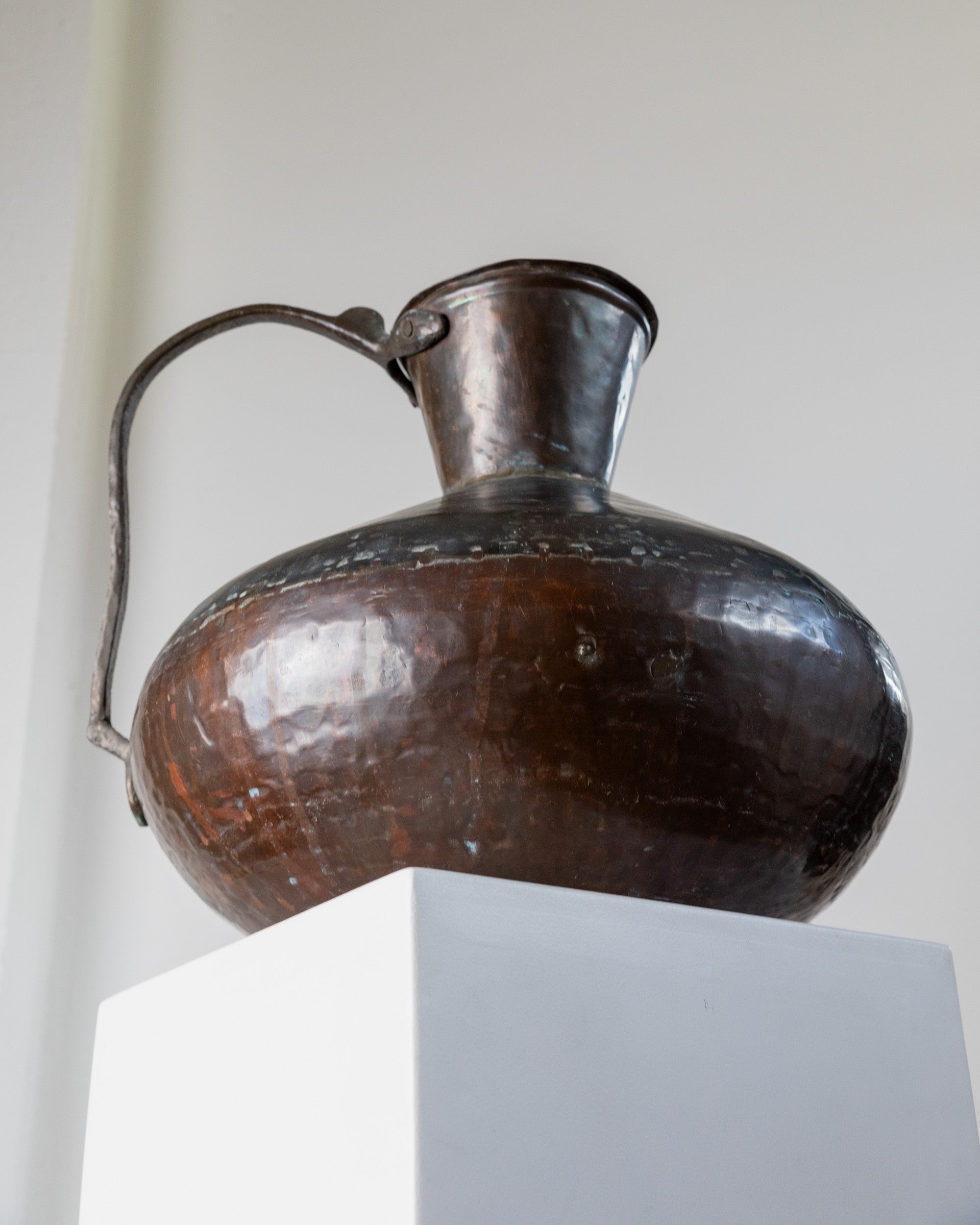 Antique Copper and Bronze Jug, Italy 1700s