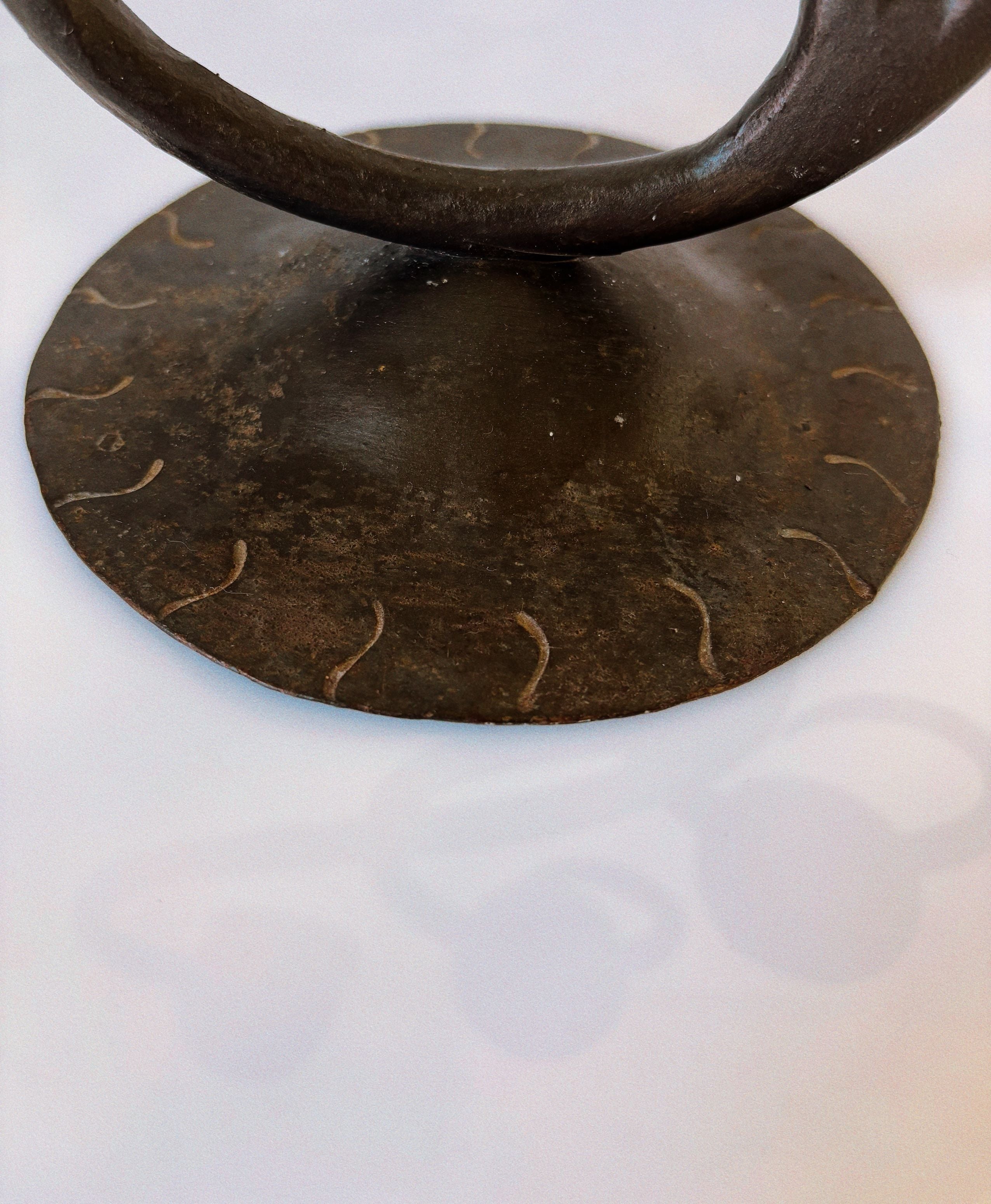 Chandelier en fer forgé à 3 bras