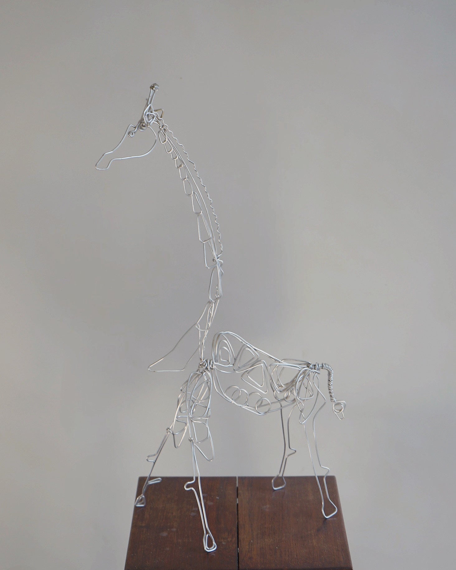 Wirework Giraffe Sculpture by Myakin | The Oblist — handcrafted silver wire design