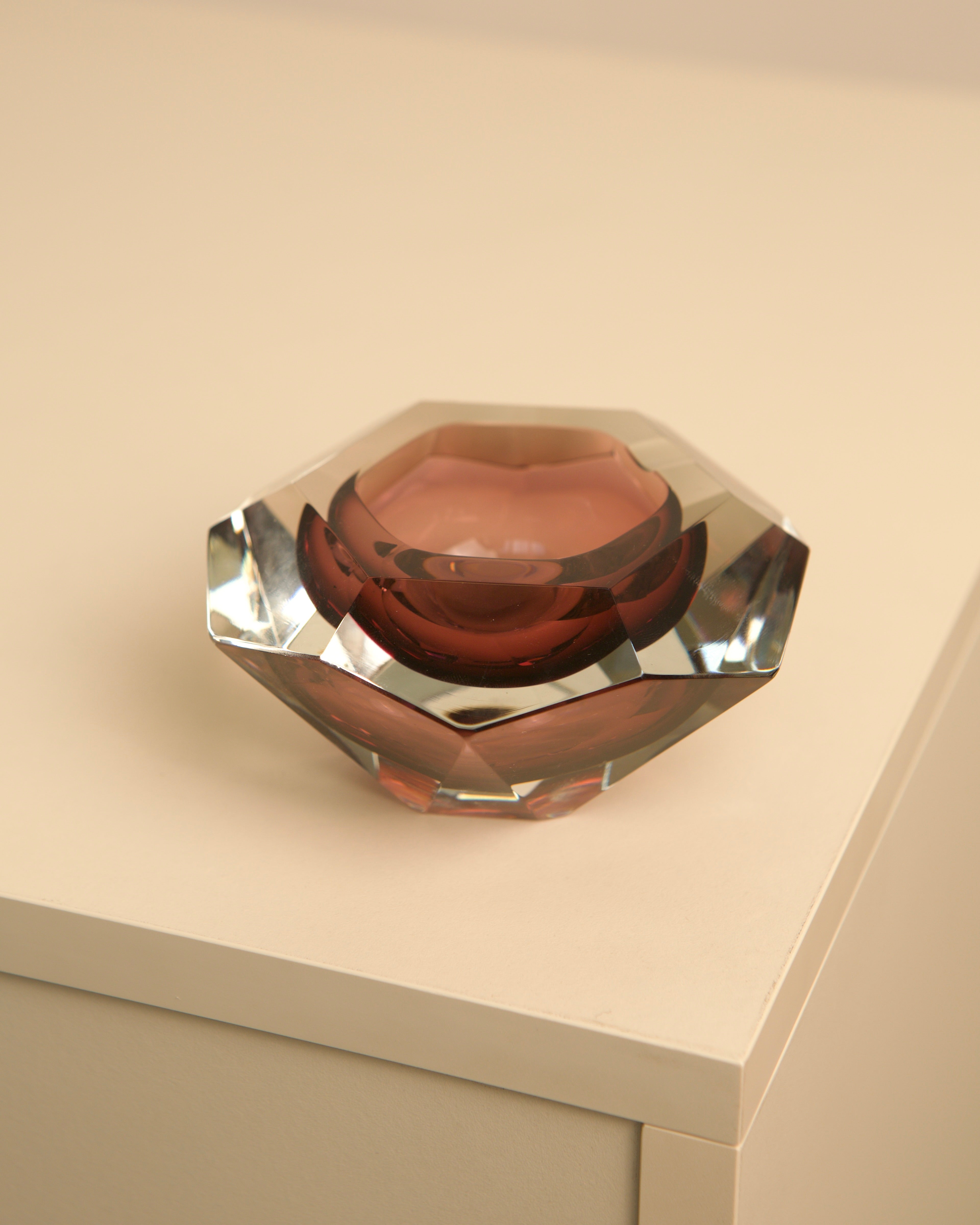 Cendrier “Diamond” en verre de Murano par Flavio Poli pour Seguso des années 60