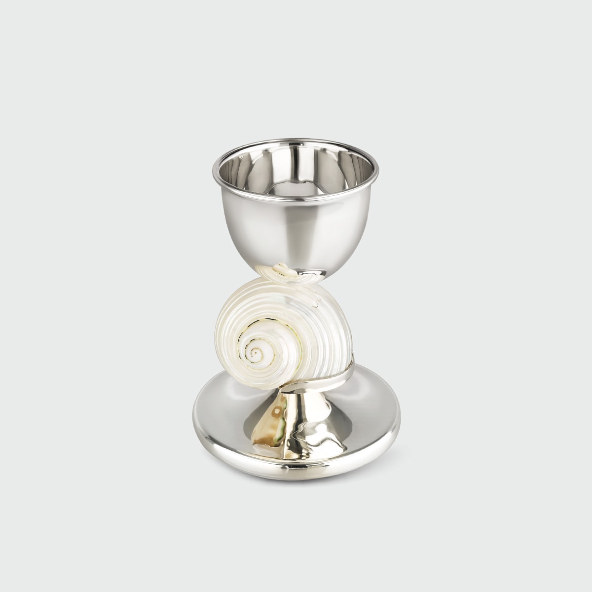 Shell Egg Holder by Tavares 1922 | The Oblist — polished metal with shell design