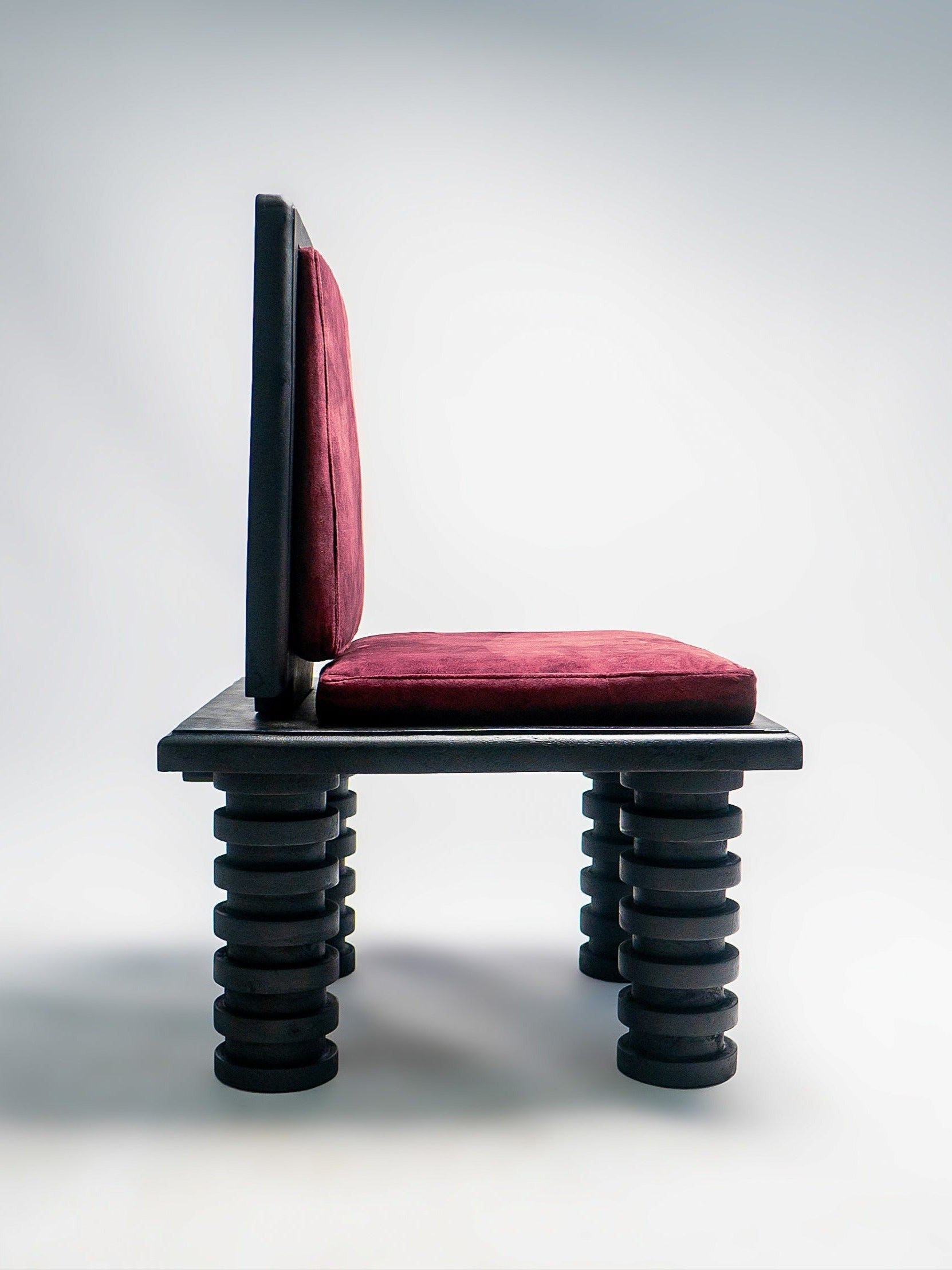 Itura Lounge Chair in Mahogany and Velvet by RIA Design Studio | The Oblist