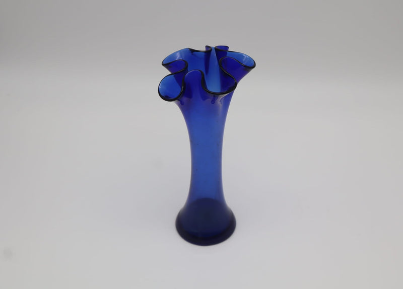 Blue Glass Vase from the 80s by Forma Finds | The Oblist