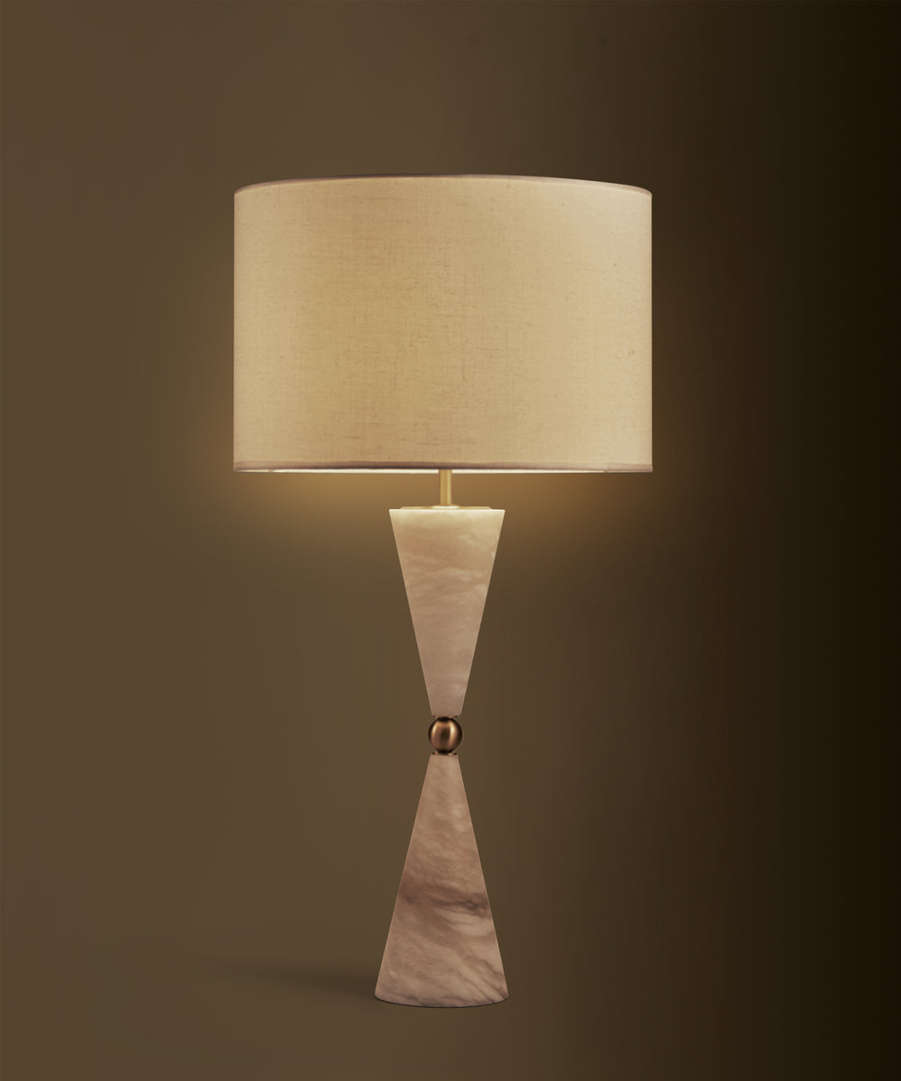 SILHOUETTE Table Lamp in alabaster and satin brass — detail view