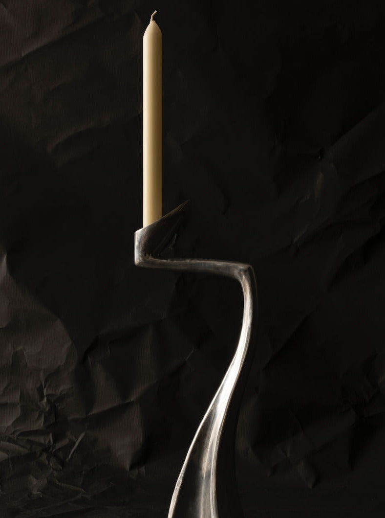 Metal Candle Holder - Vintage Matthew Hilton — close-up of twisted metal design