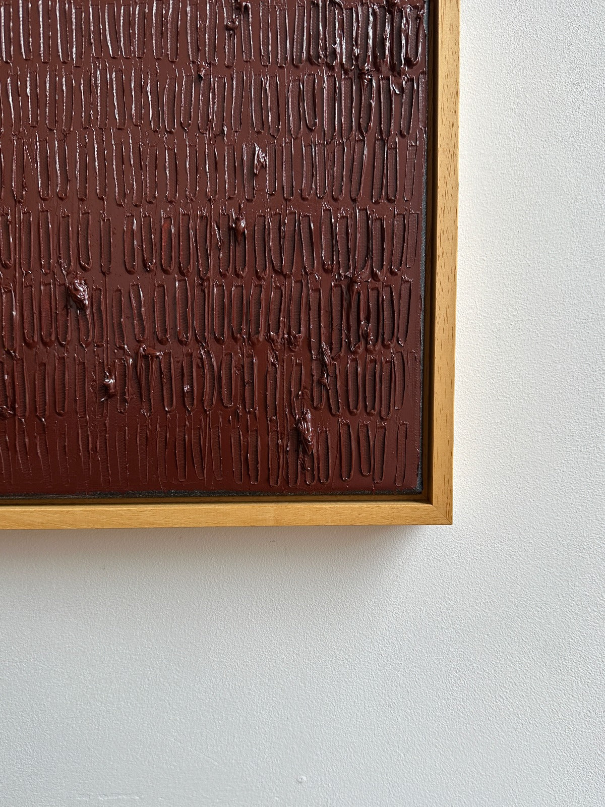 Indian Wine - Turf Series' Painting — side angle showing textured brown surface