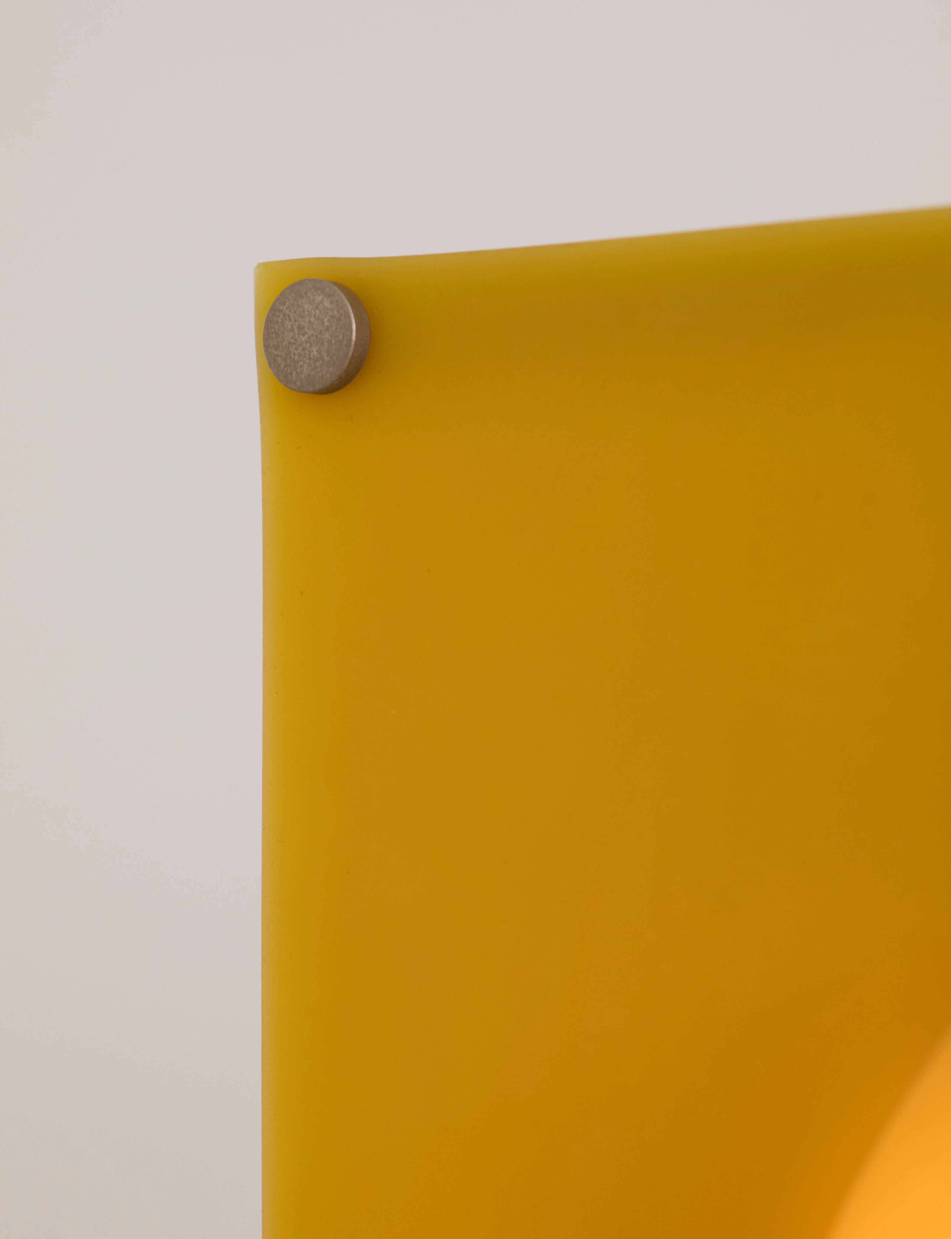 Yellow "Delight" floor lamp by Adrien Gardère for Cinna / Ligne Roset, vintage circa 1990 — close-up