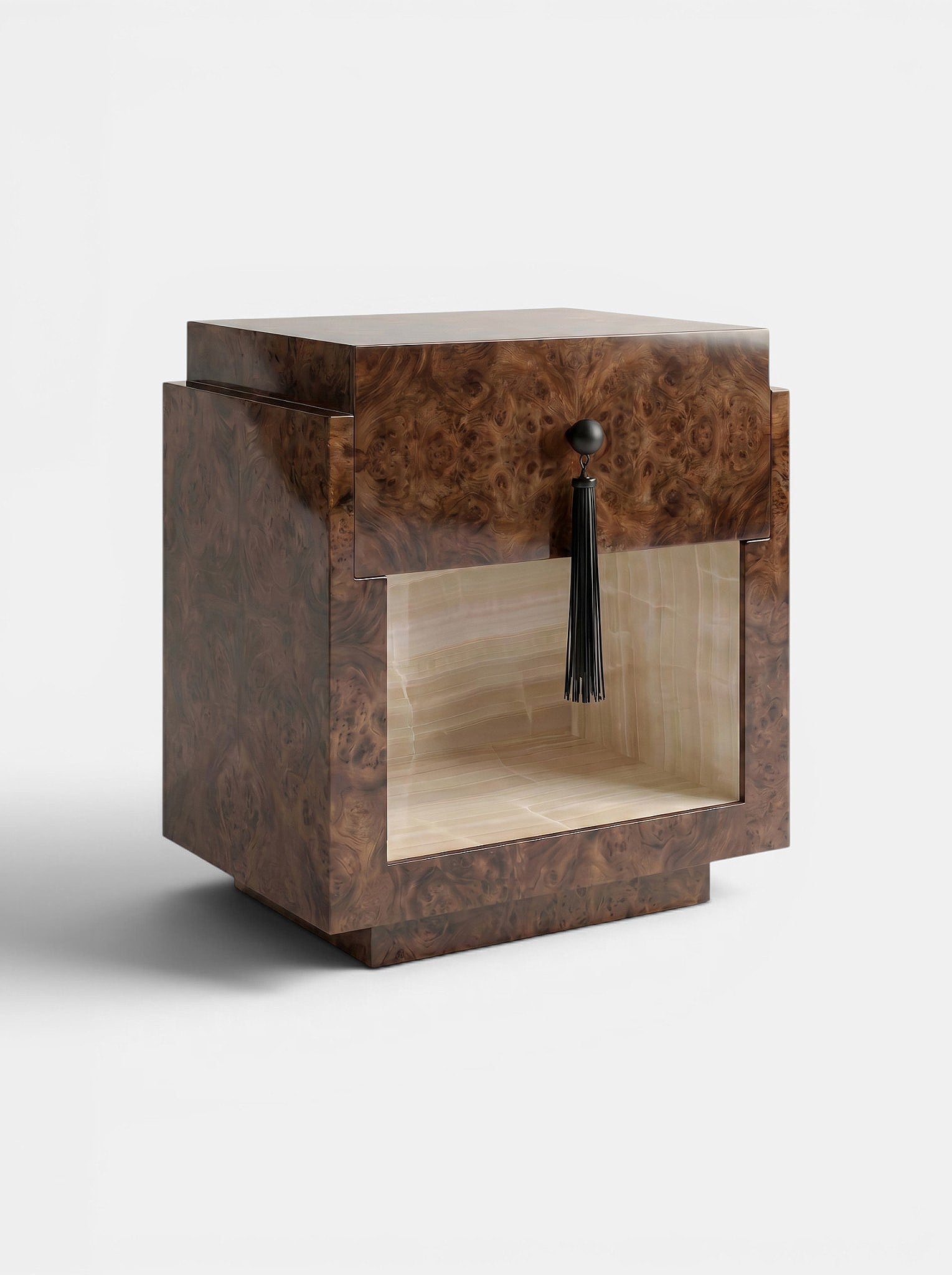 Leo Dark Burl Wood And Vanilla Onyx — side angle