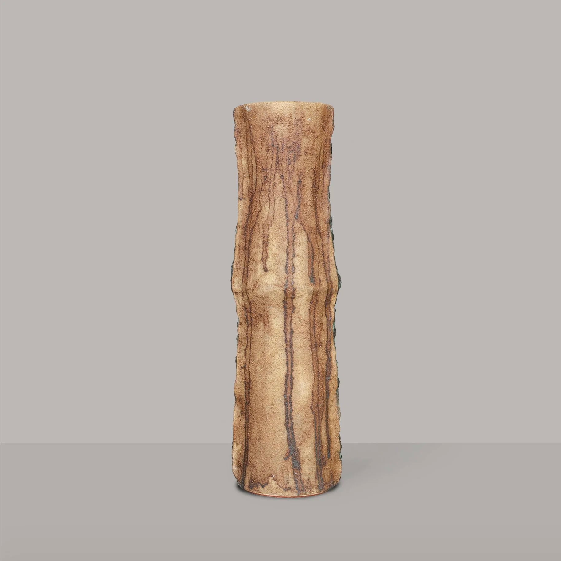 Tall Sculptural Brutalist Vase 3 by Clive Brooker (1934–2005) — side angle
