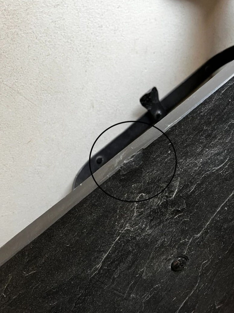 Brutalist Coffee Table 1970s — top view highlighting dark stone surface