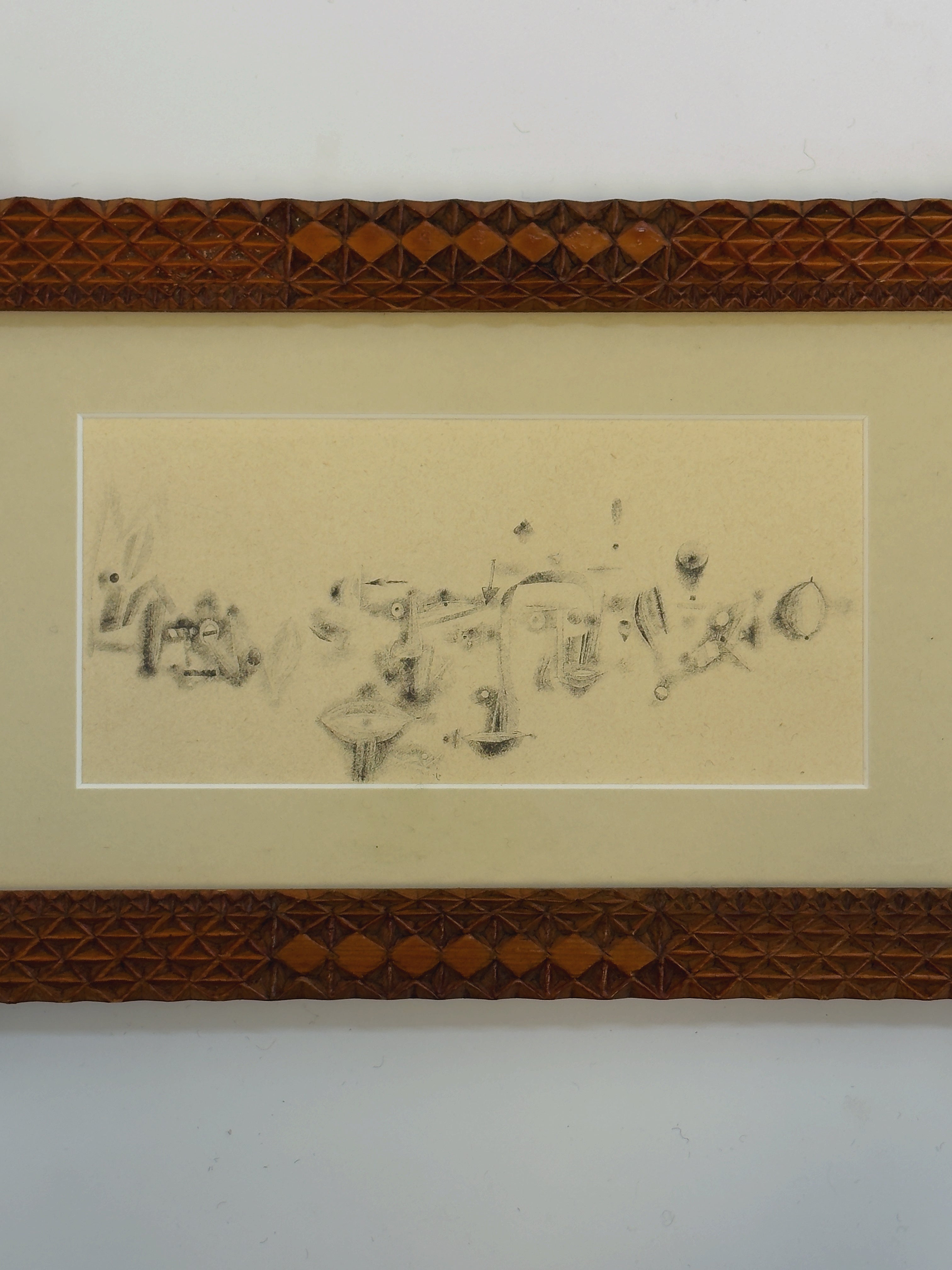 Modernist Graphite Drawing, c.1970 — lifestyle setting