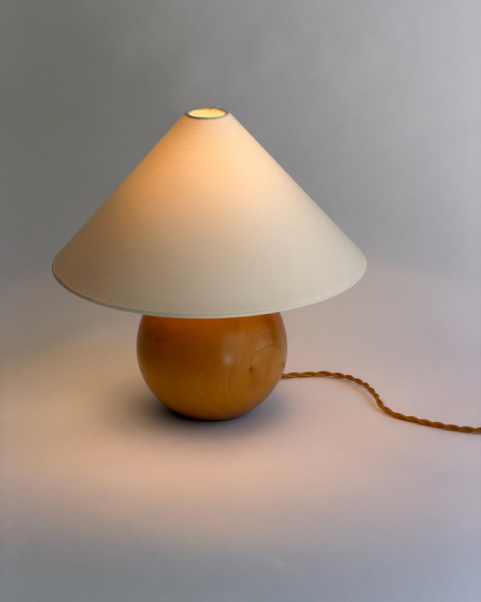Vintage wooden table lamp  — alternate view