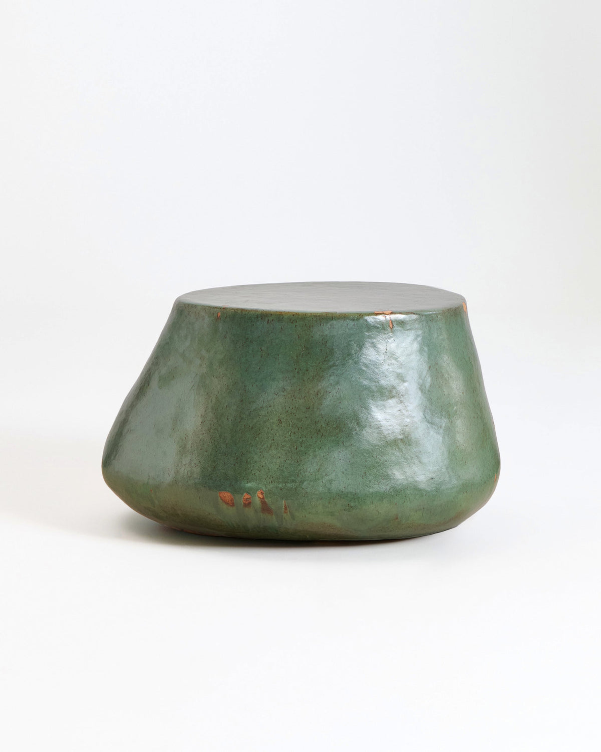 artisanal Ceramic Coffee Table in green by Project 213A | The Oblist