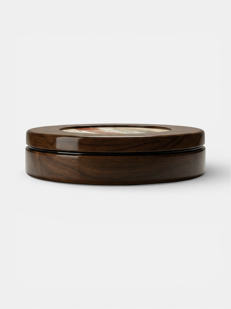 Yoyo Wooden And Breccia Fantastique Marble Coffee Table — detail view