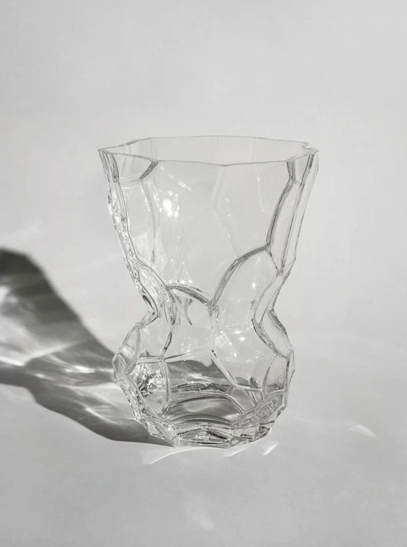 Reflection Vase - Clear — close-up of textured glass surface