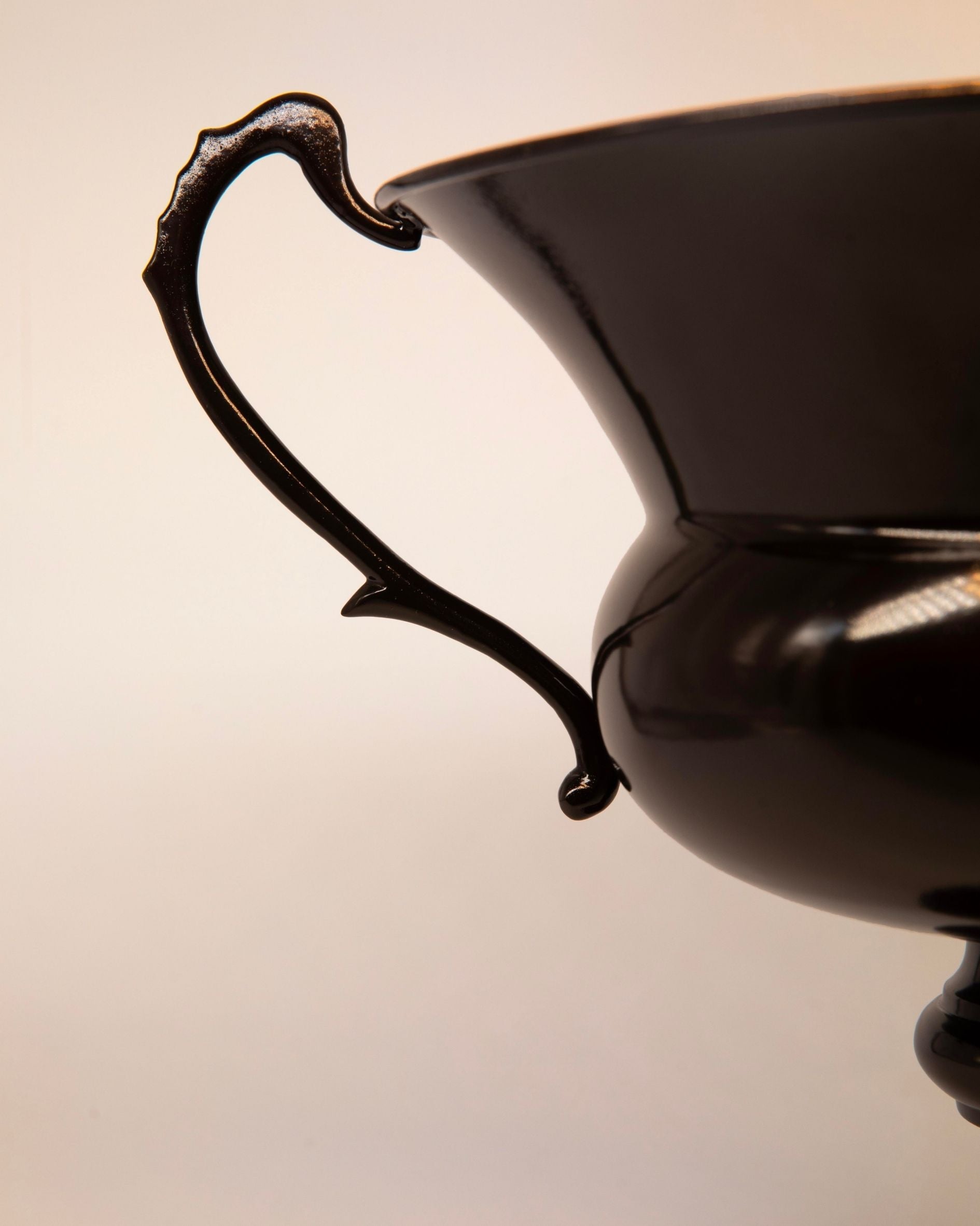 TALL LACQUERED HANDLE CUP — detail view