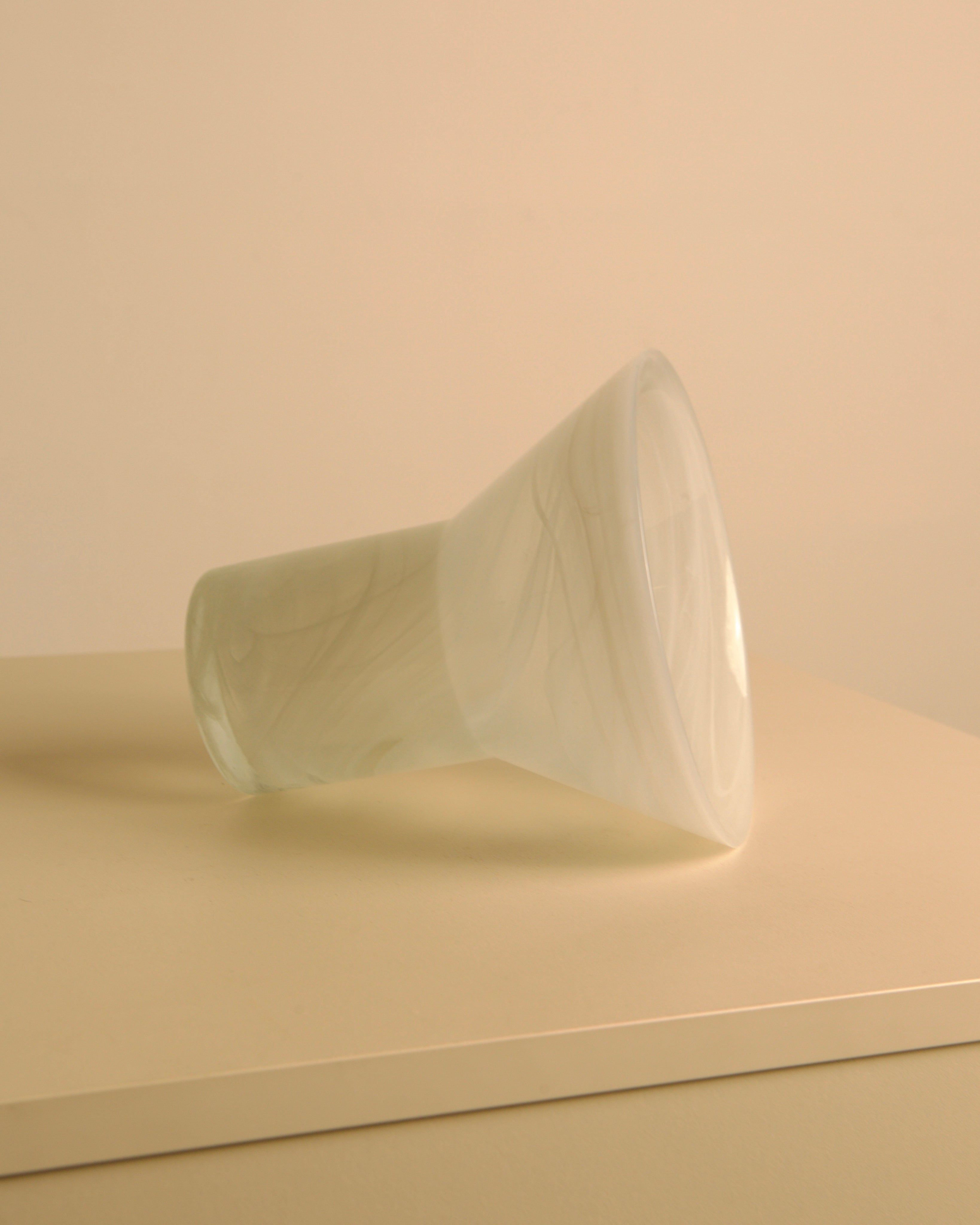 Ghost" Vase in Murano Glass, 1980s — angled view on neutral surface