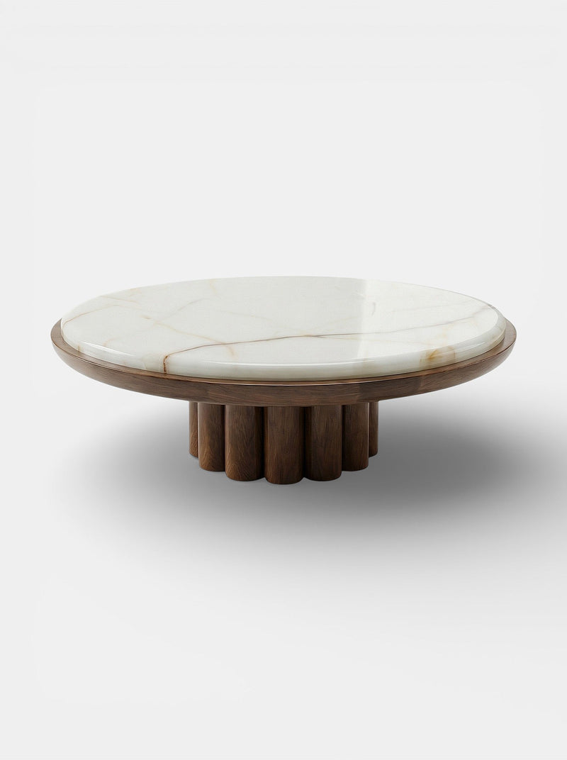 Edoni Wood and Shell Onyx Coffee Table by Marbera | The Oblist