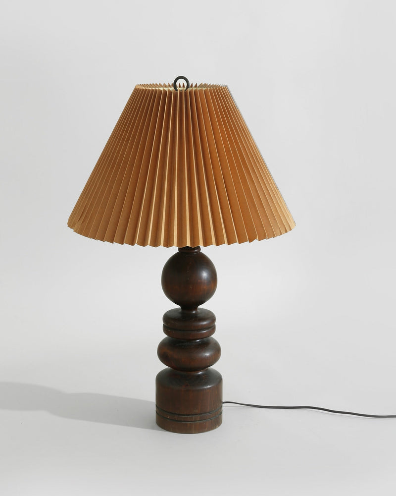 Sculptural Wood Table Lamp by Villa | The Oblist