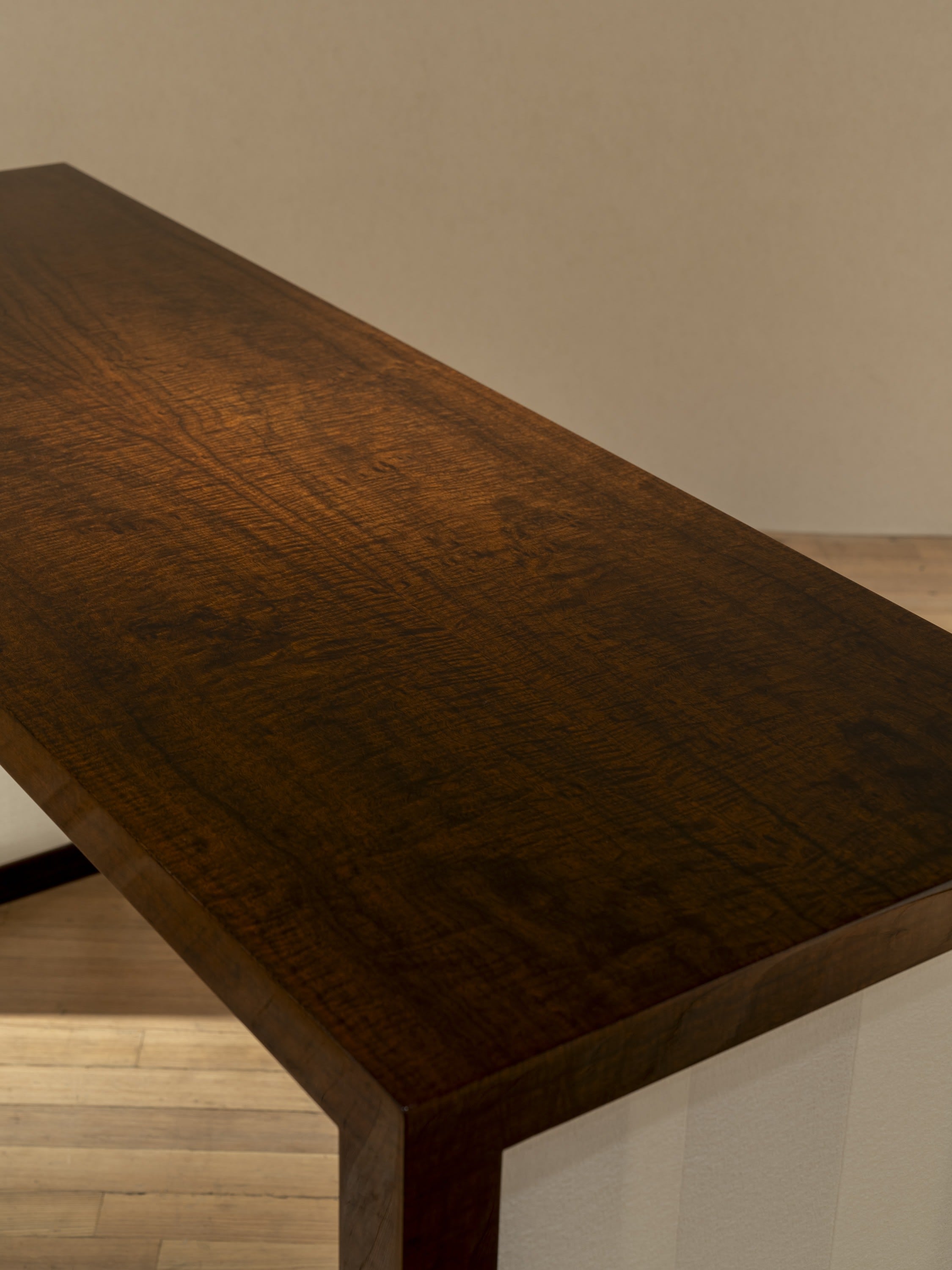'Additions' Console Table Handcrafted in Wood Veneer & Virgin Wool Fabric Inserts — in context