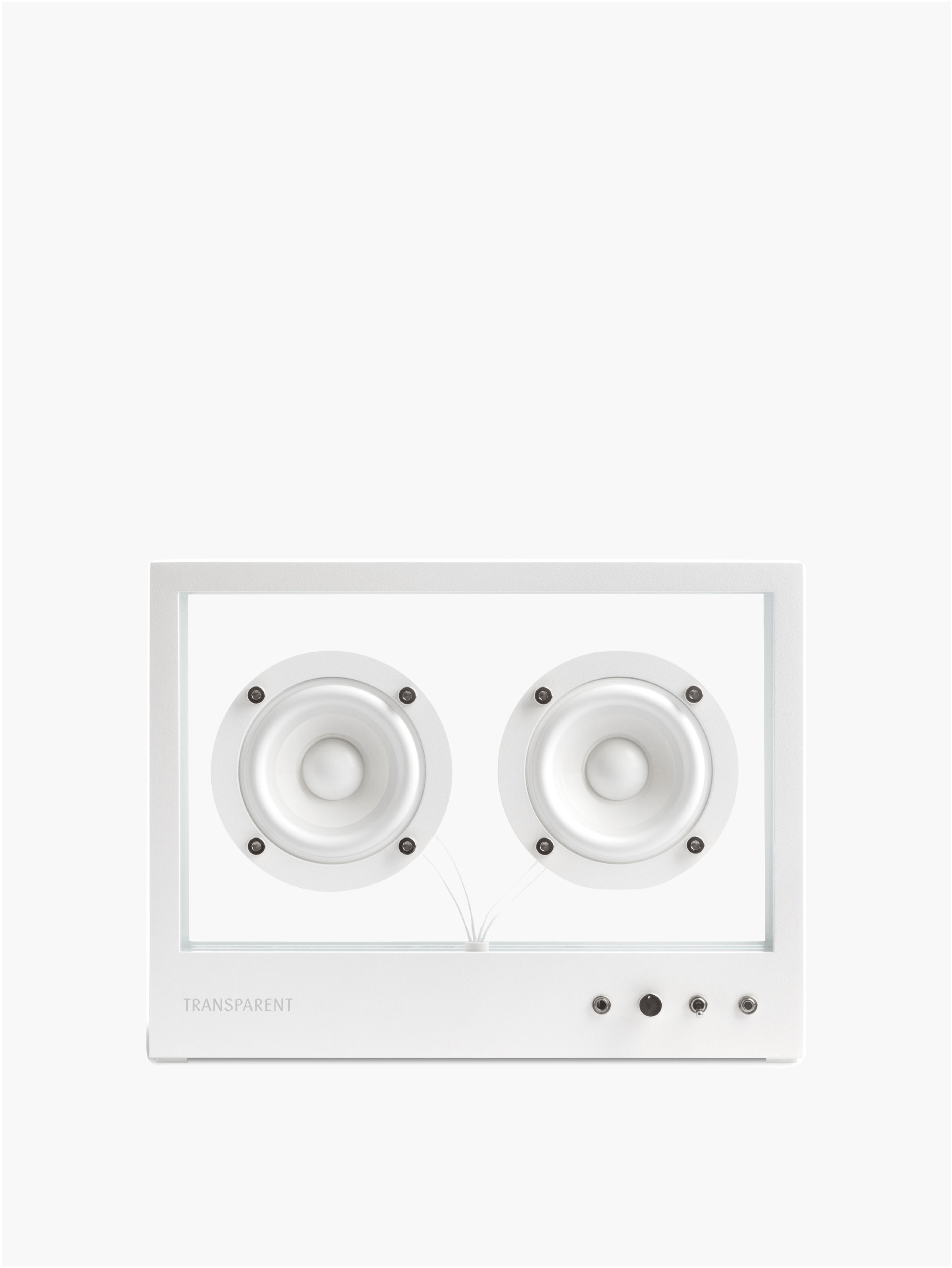 Small Transparent Speaker White - Bluetooth — front view highlighting dual speakers