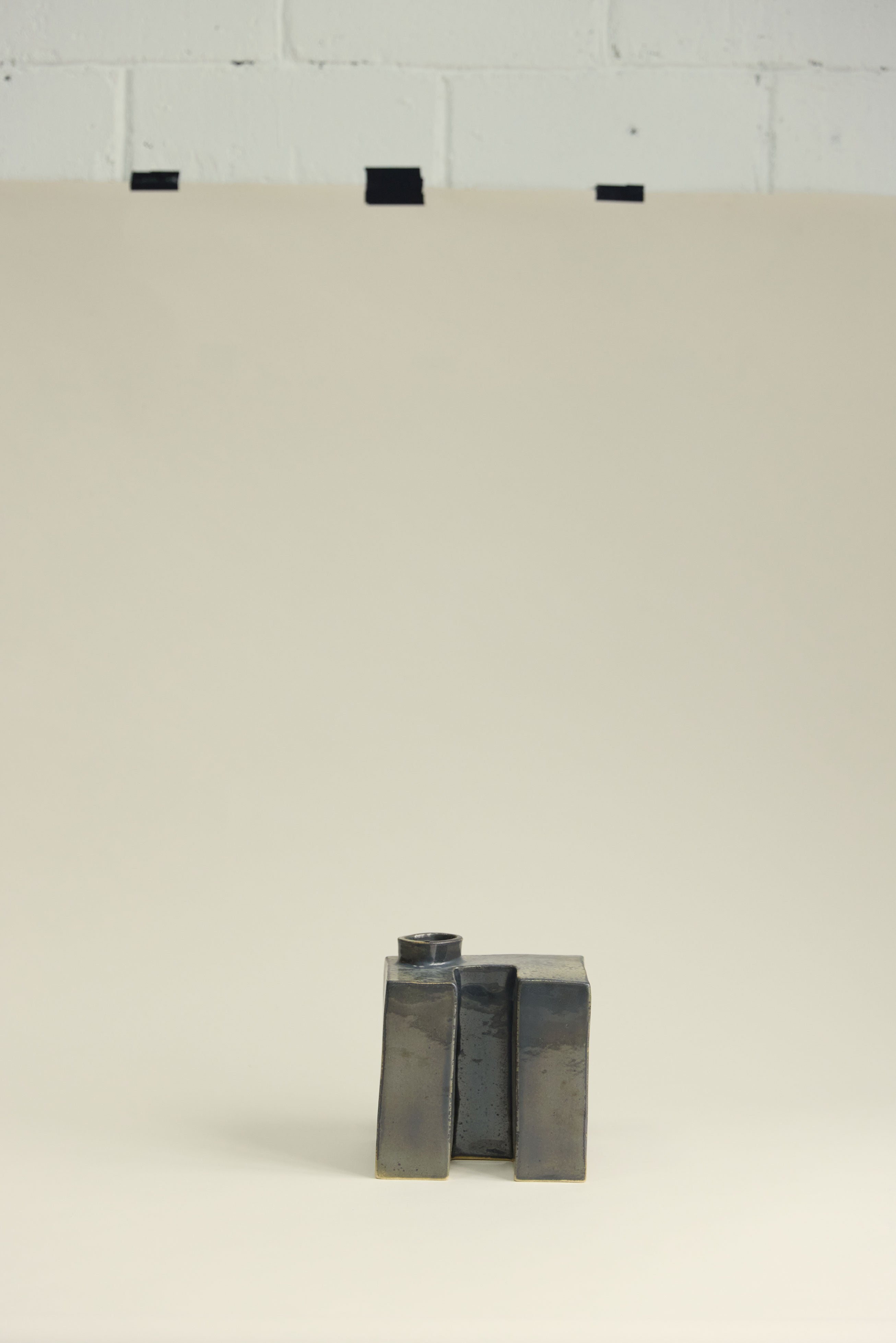 Brutalist 01 Medium Glossy Vase Ceramic  — side angle