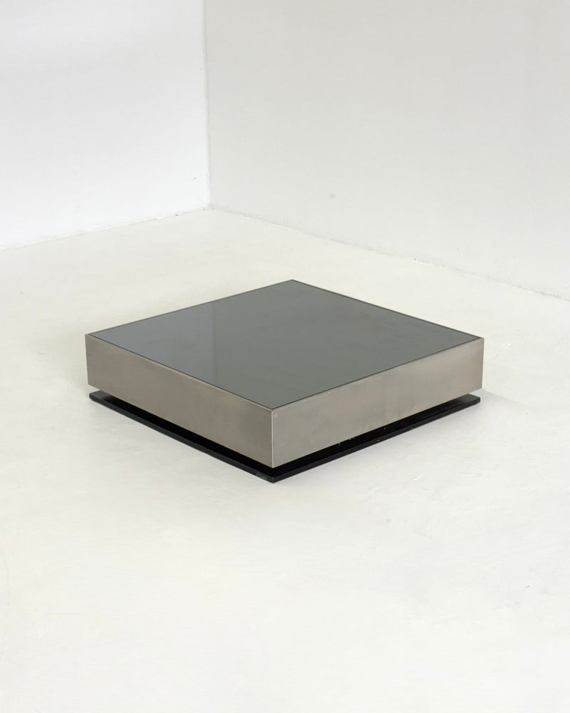 Giovanni Ausenda coffee table NY FORM mirror glass — detail view