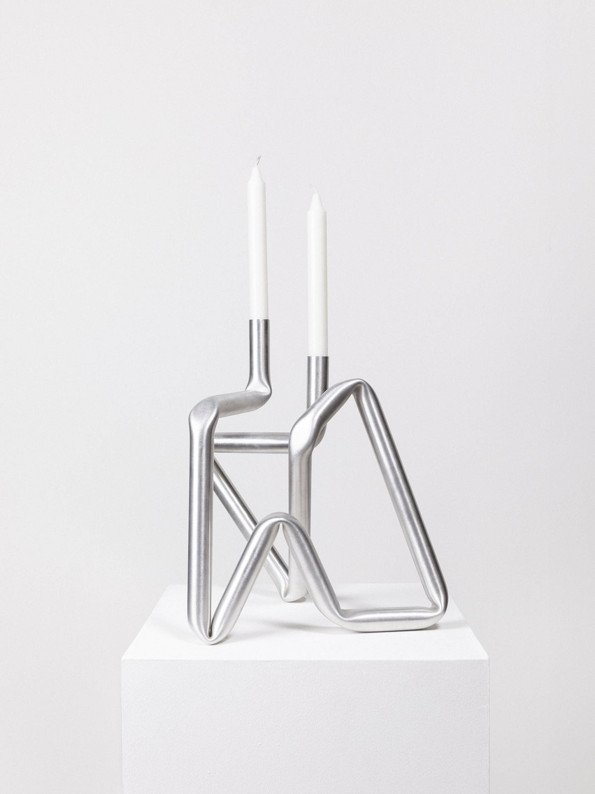 Bucati Candle Holder (brushed aluminium) — alternate view