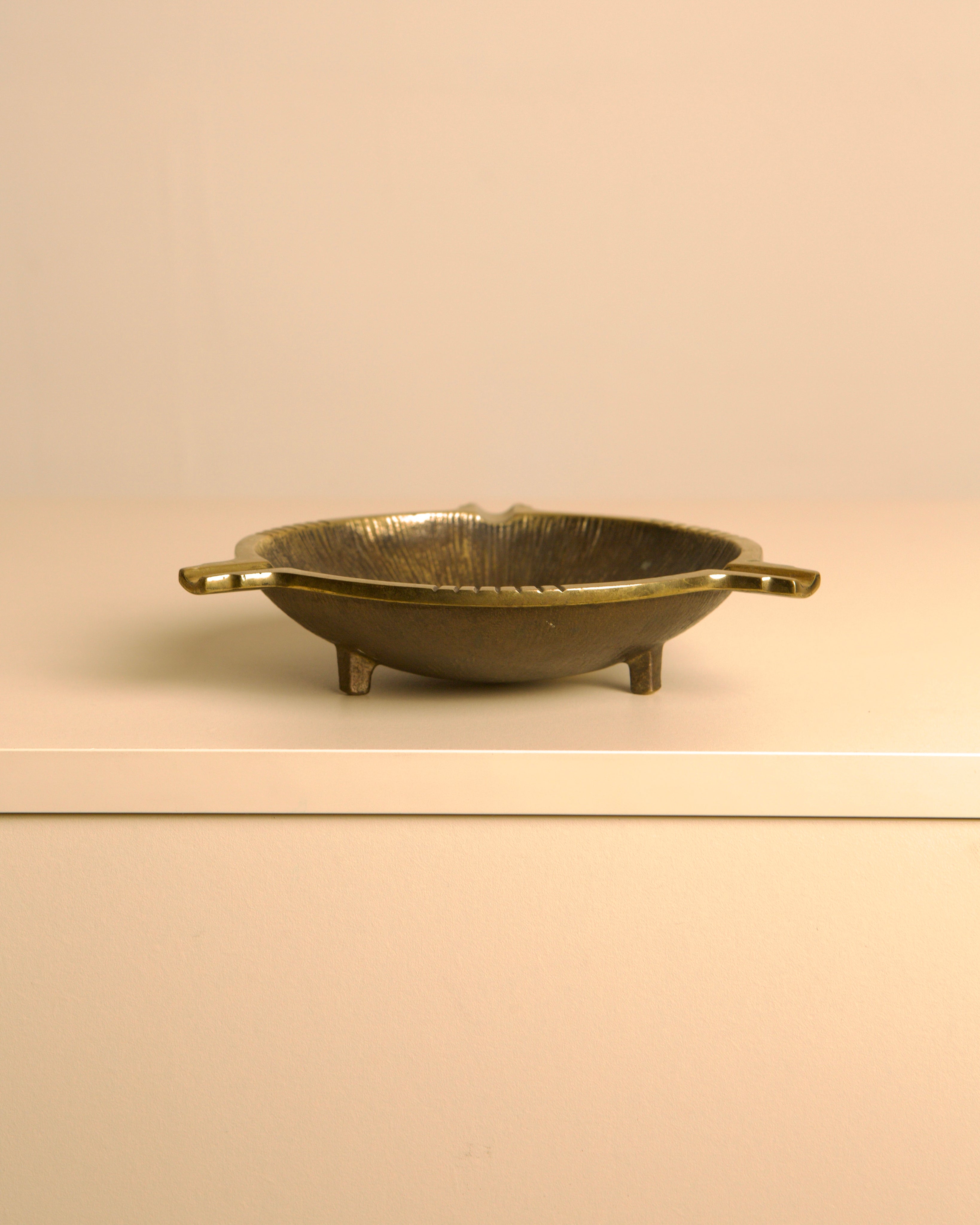 Italian bronze ashtray, 1940s — side angle