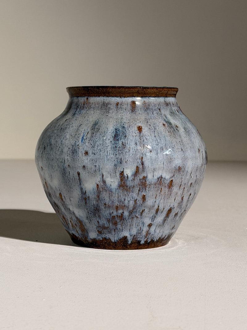 Stoneware Vase, French work, La Borne, circa 1950 by Figuresdesign | The Oblist — handcrafted blue glaze finish