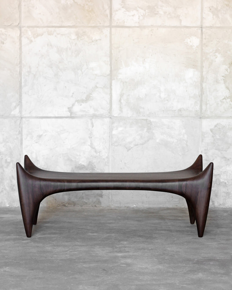 Voron Bench by ZEMNA | The Oblist — dark wood, modern design
