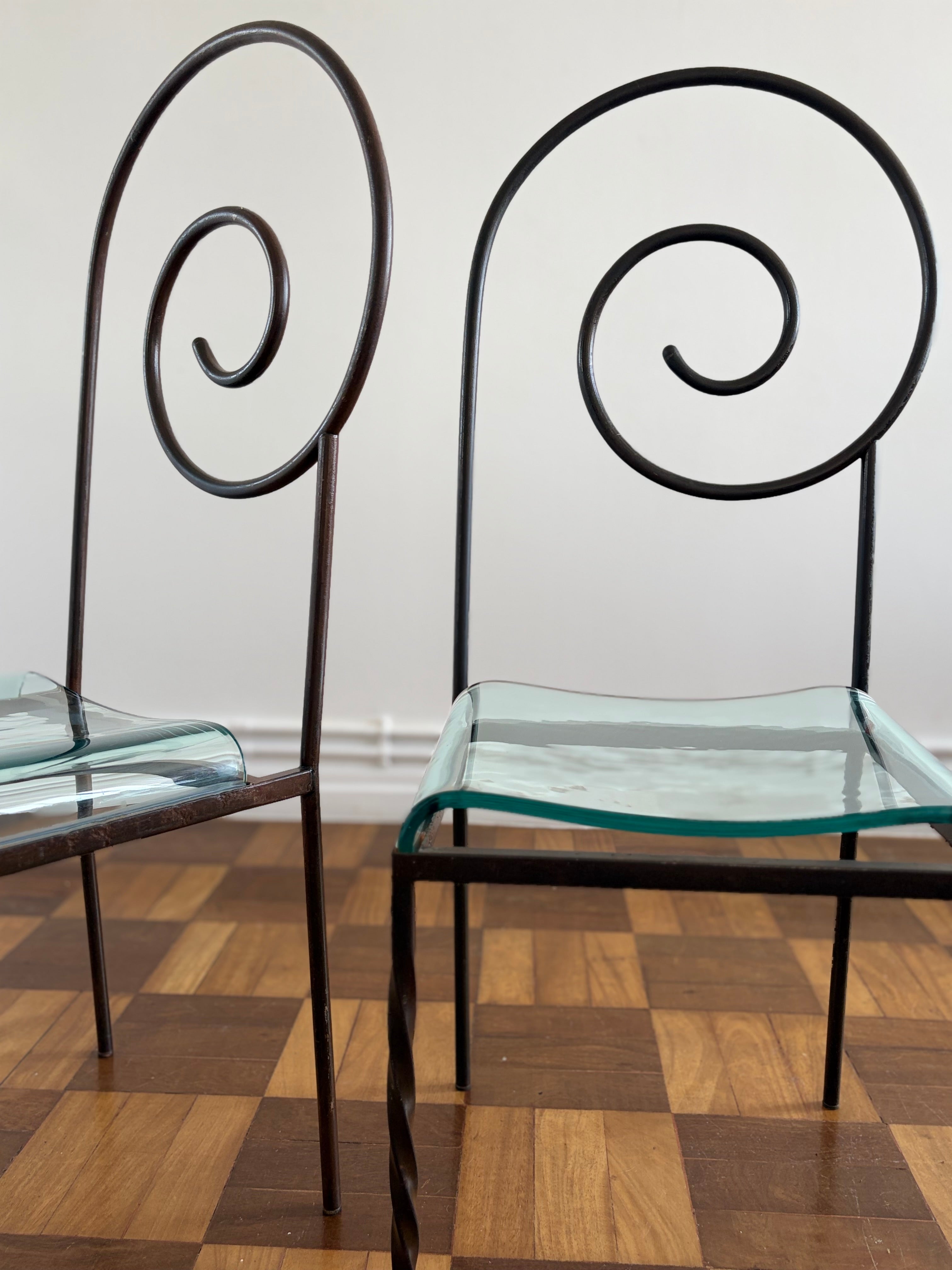 Pair of Sculptural Chairs by Luigi Serafini for Sawaya & Moroni, Italy, 1980s — side angle