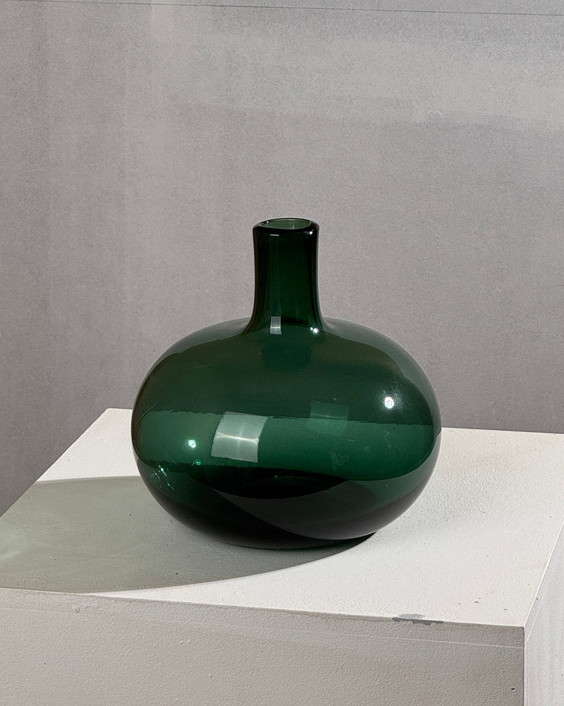 Green glass soliflore vase by Claude Morin, 1960s vintage design