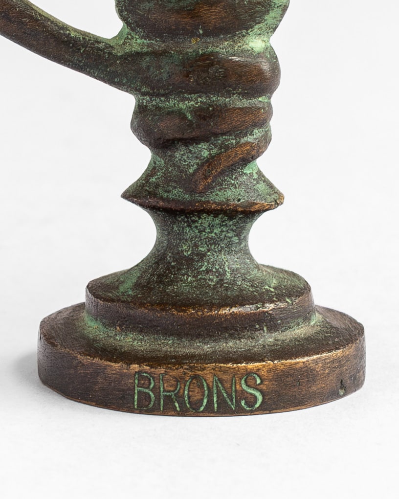 Art Deco Bronze Serpent Seal, Sweden, 1930s — close-up