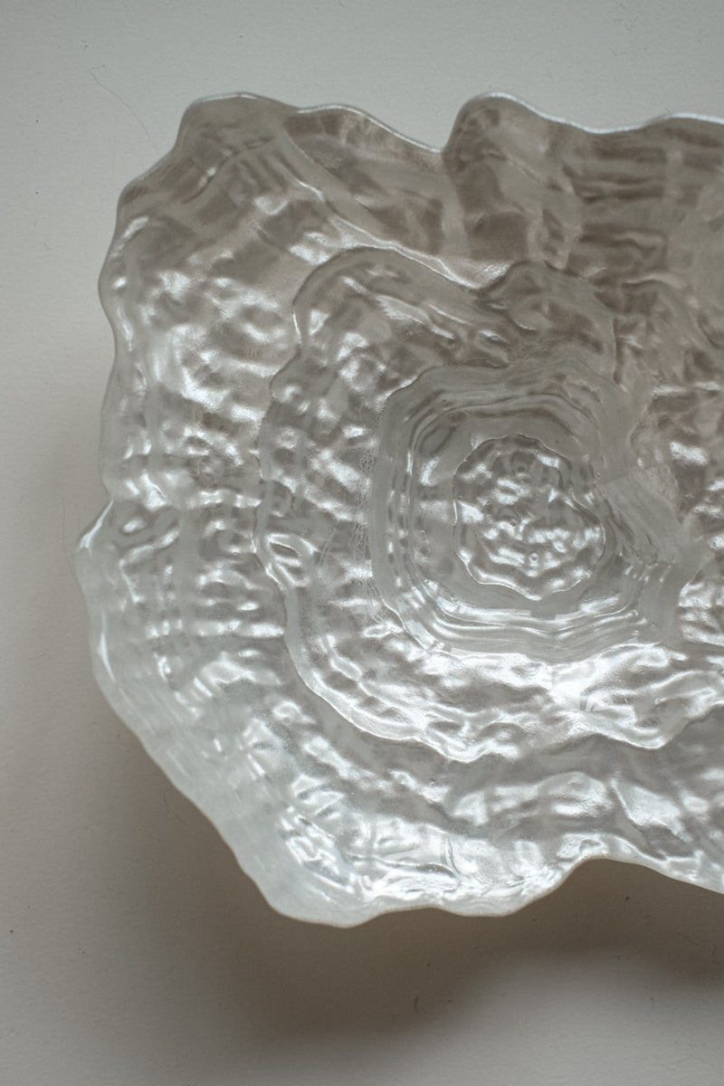 Glass Oyster Shaped Bowl — detail view