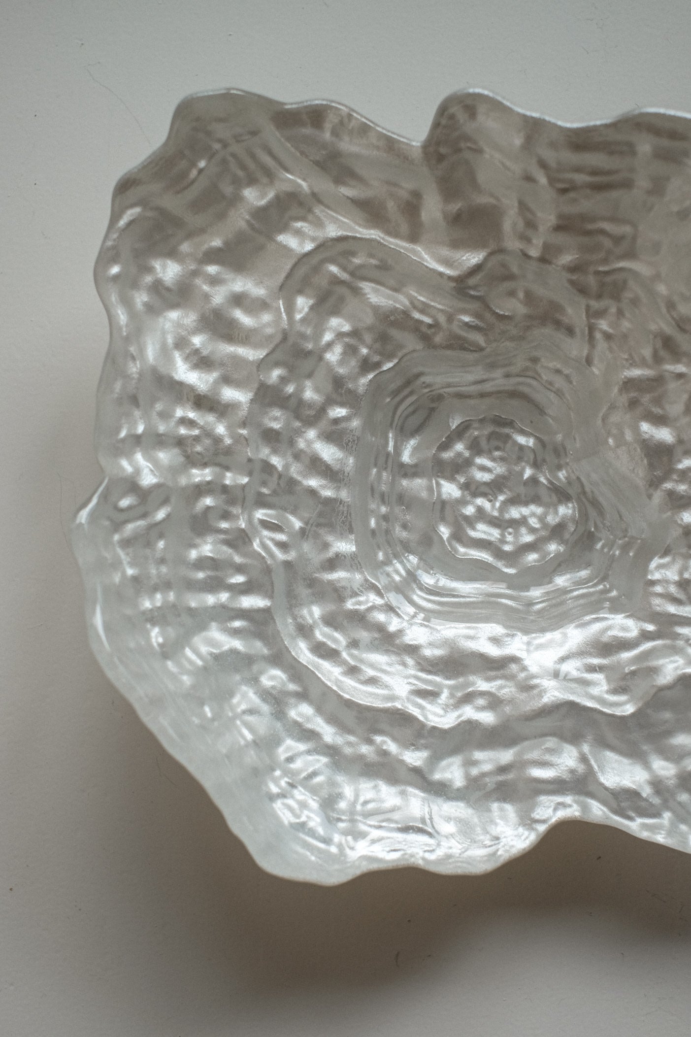 Glass Oyster Shaped Bowl — detail view