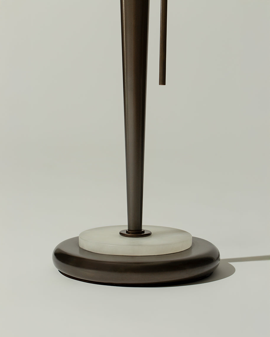 "BENNY" table Lamp in alabaster and bronze — lifestyle setting