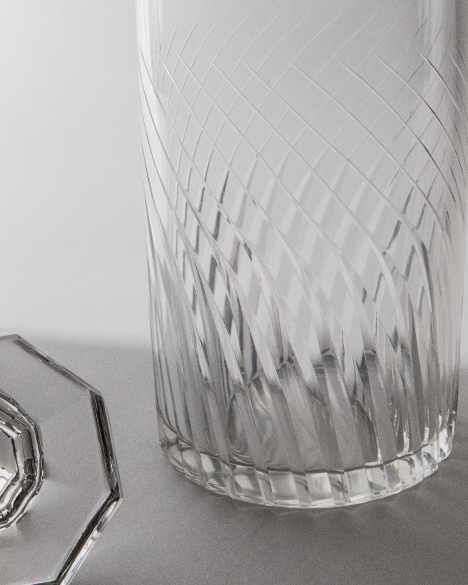 1960s Murano Glass Decanter — close-up of textured glass surface