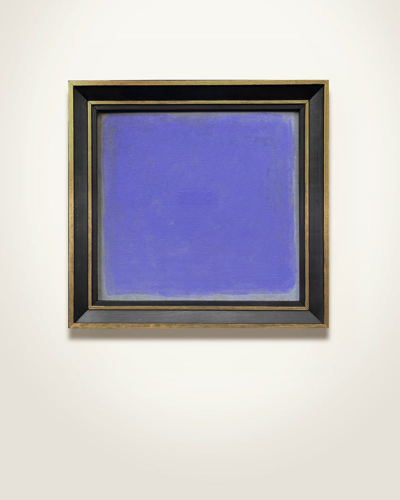 Mauve abstract color study painting in elegant black frame