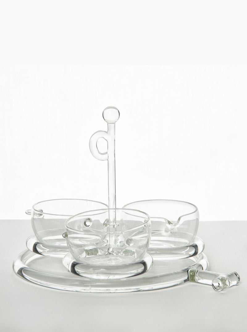 Gravy boat Sio2 — close-up of clear glass design on white surface