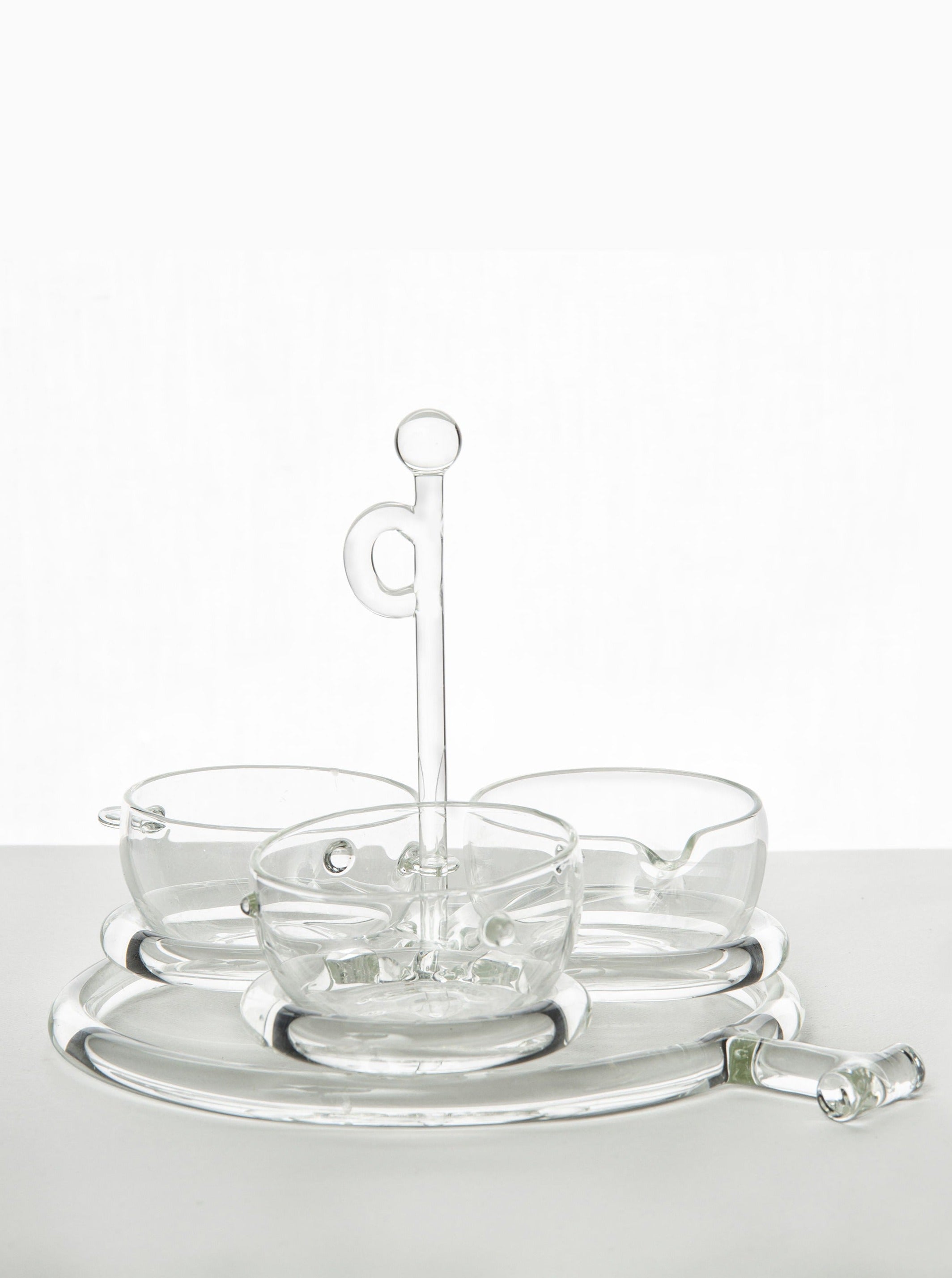 Gravy boat Sio2 — close-up of clear glass design on white surface