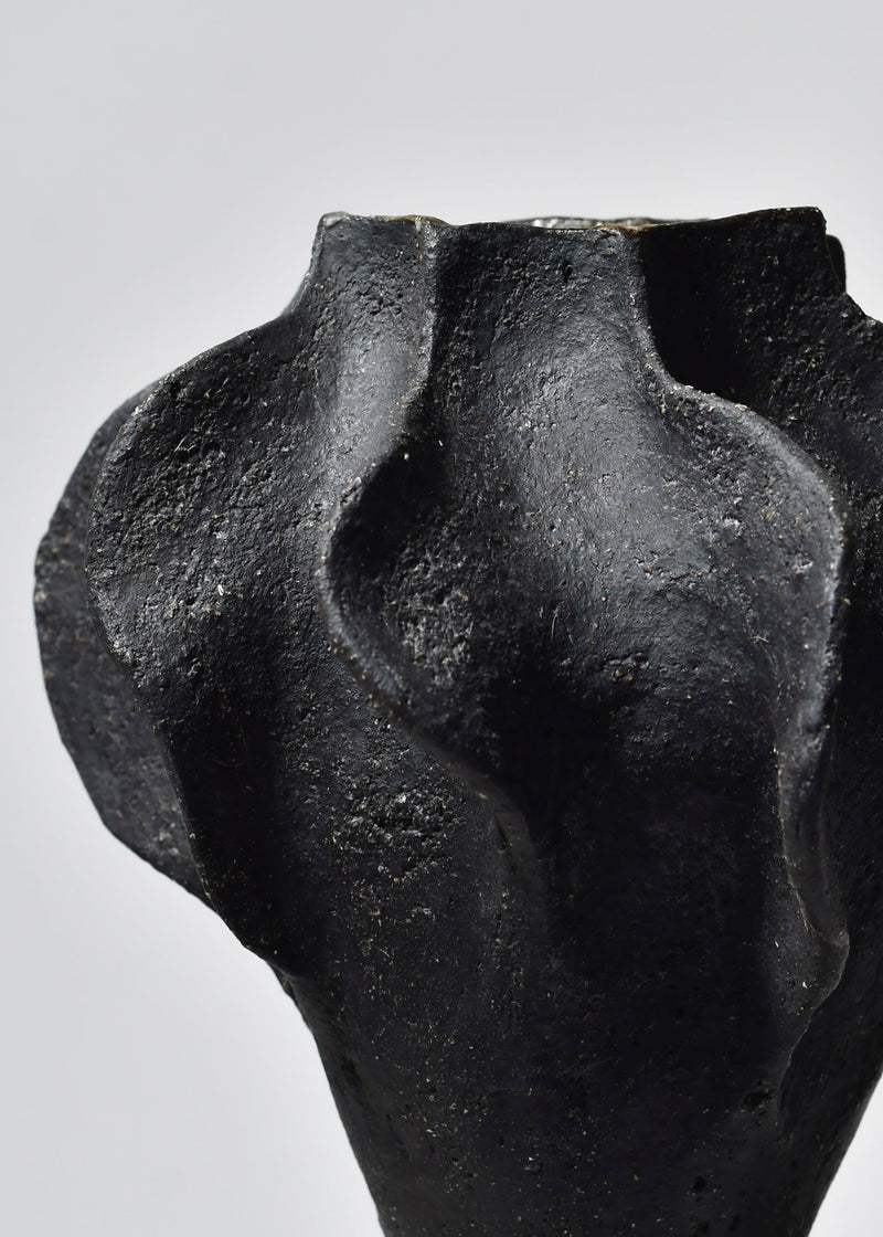 Black Thala Sculptural Vase — detail view