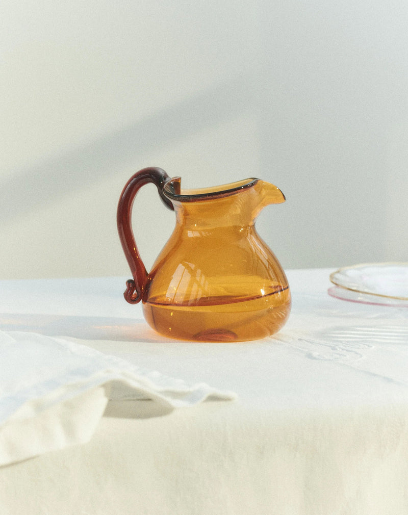 Blixen Jug by Akua Objects | The Oblist — amber glass, handcrafted