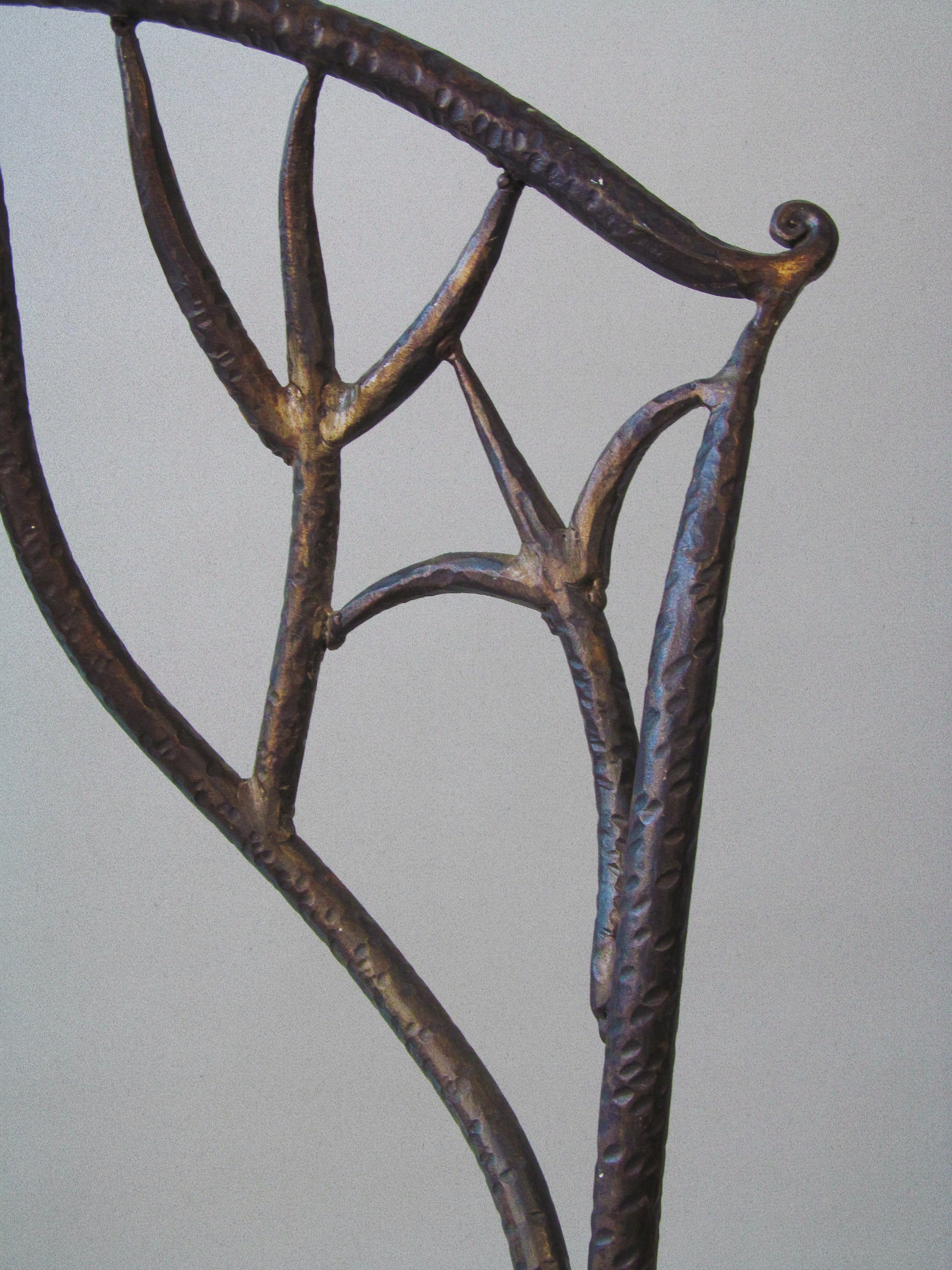 Fer Forgé Dining Chairs (Pair) — side angle showing wrought iron details