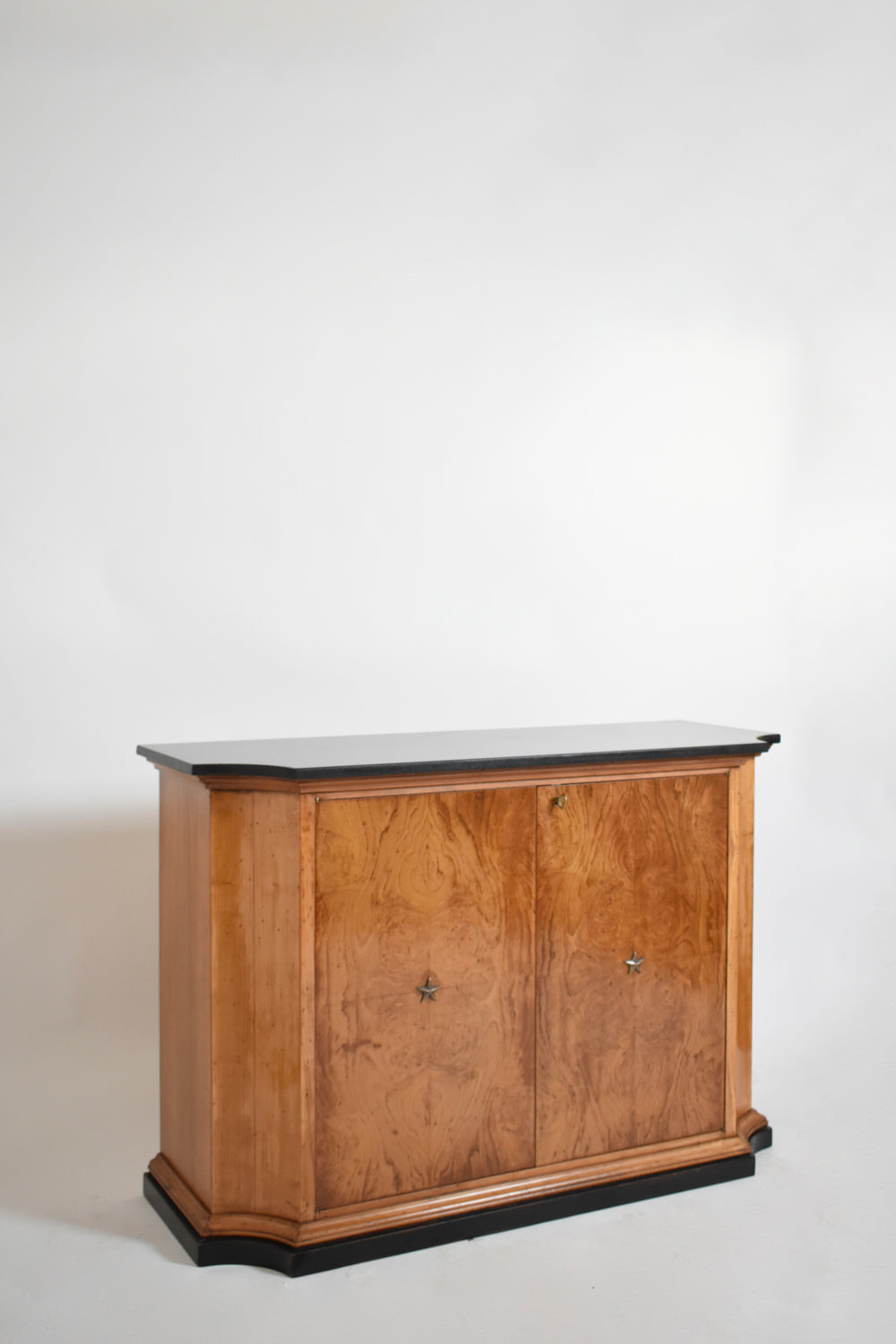 Walnut Veneer Sideboard, 1940s — detail view