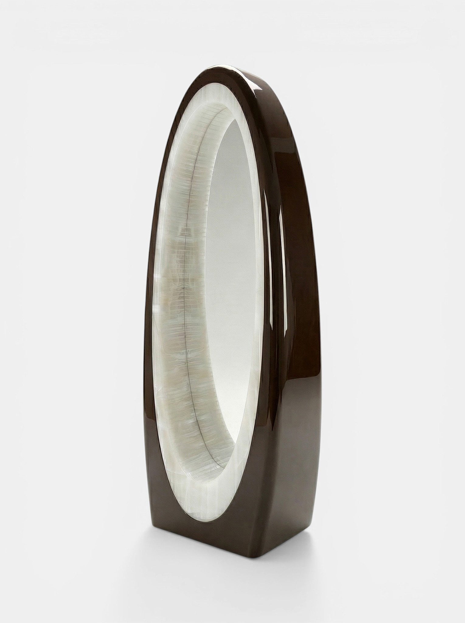 Harch Brown And White Onyx Mirror — side angle