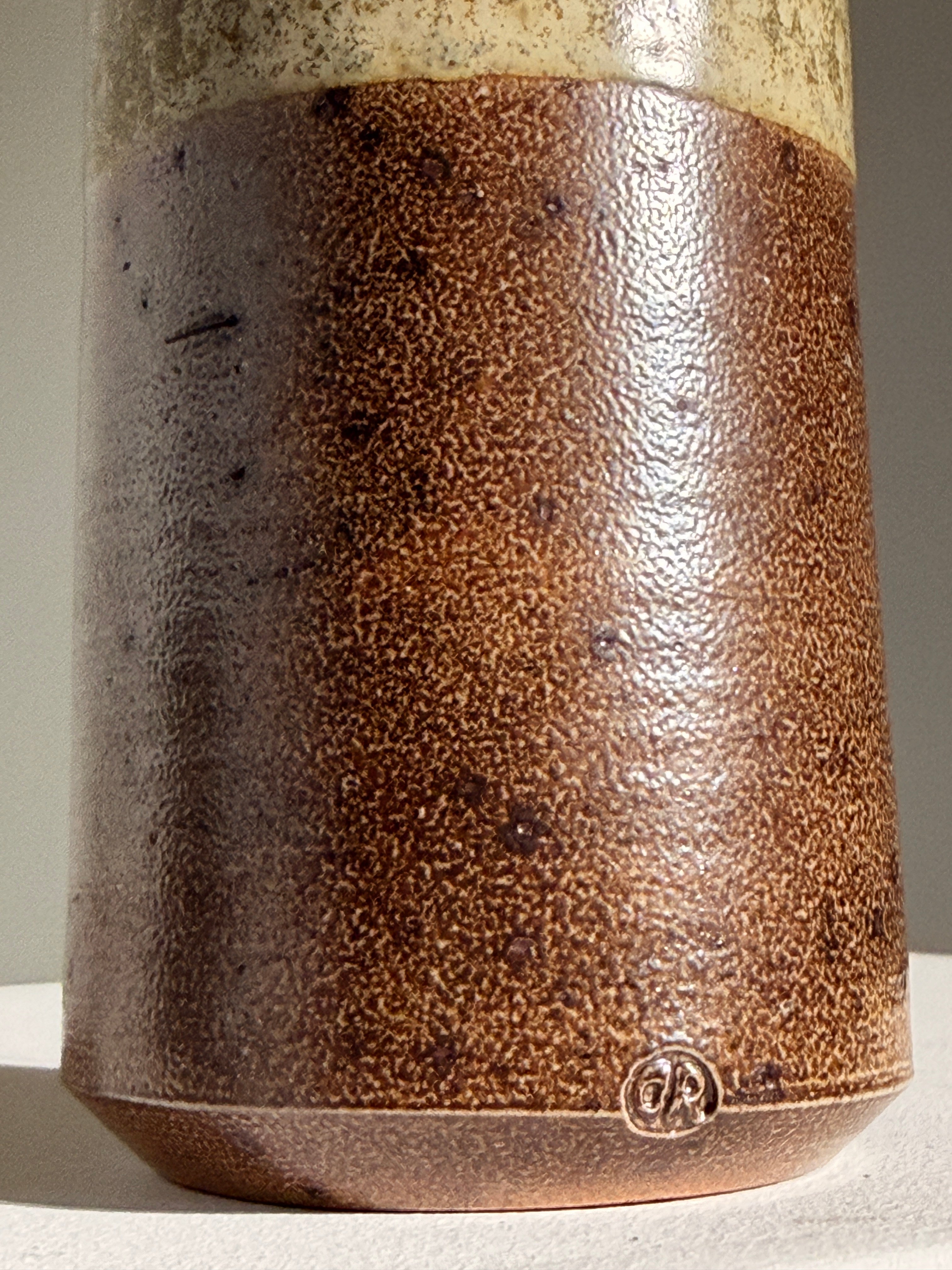 Conical stoneware vase, France, circa 1960 — lifestyle setting