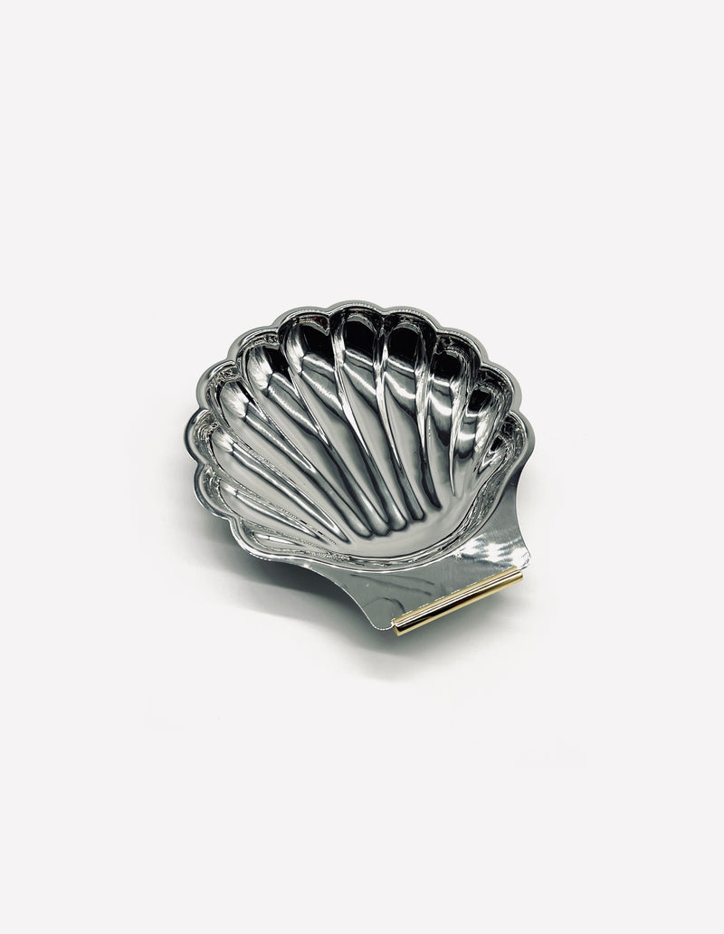 Vintage stainless steel shell-shaped decorative dish by LA PARADE