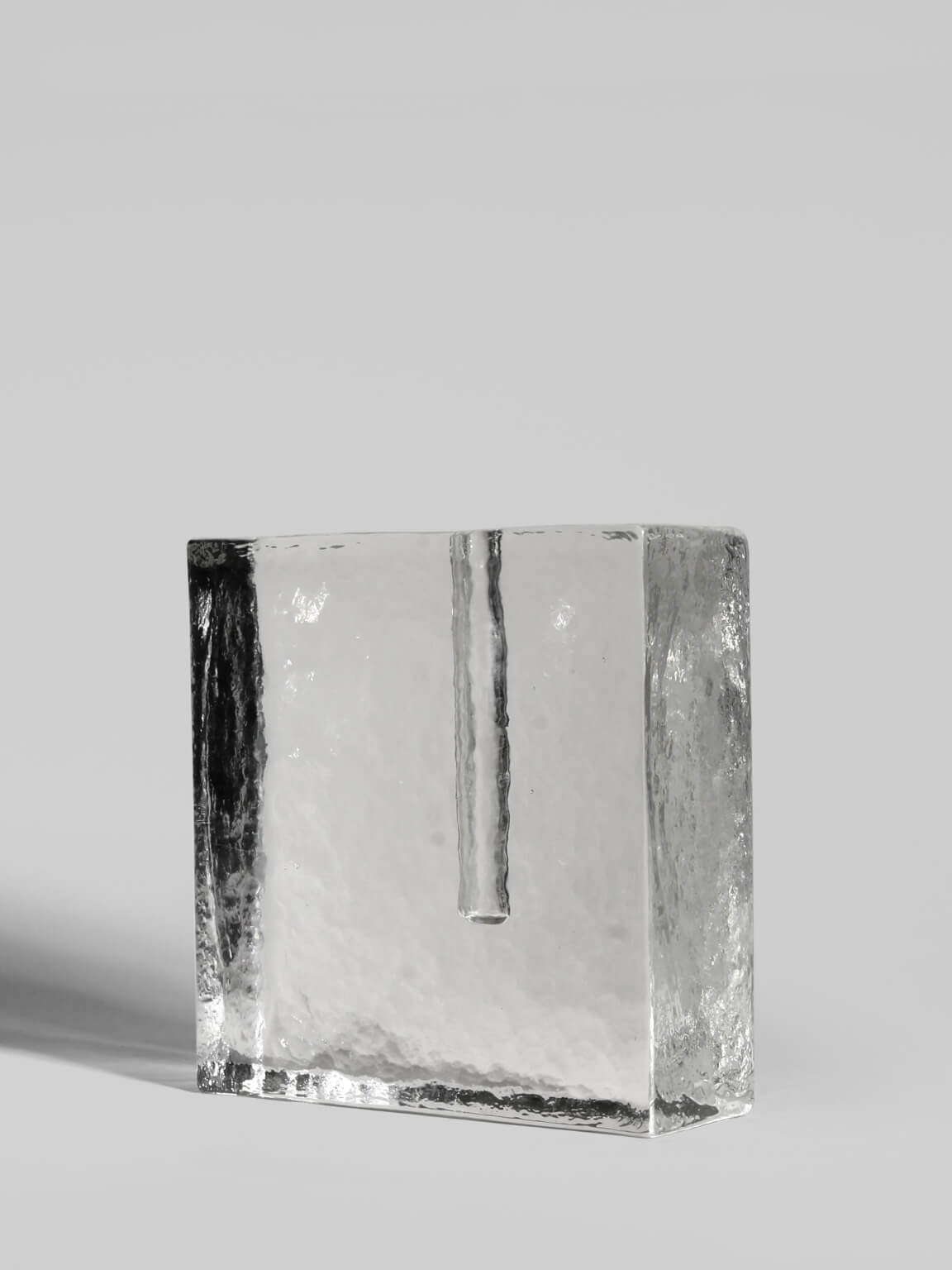"Solifleur" Square Block Ice Glass Vase by Vintage Stories | The Oblist