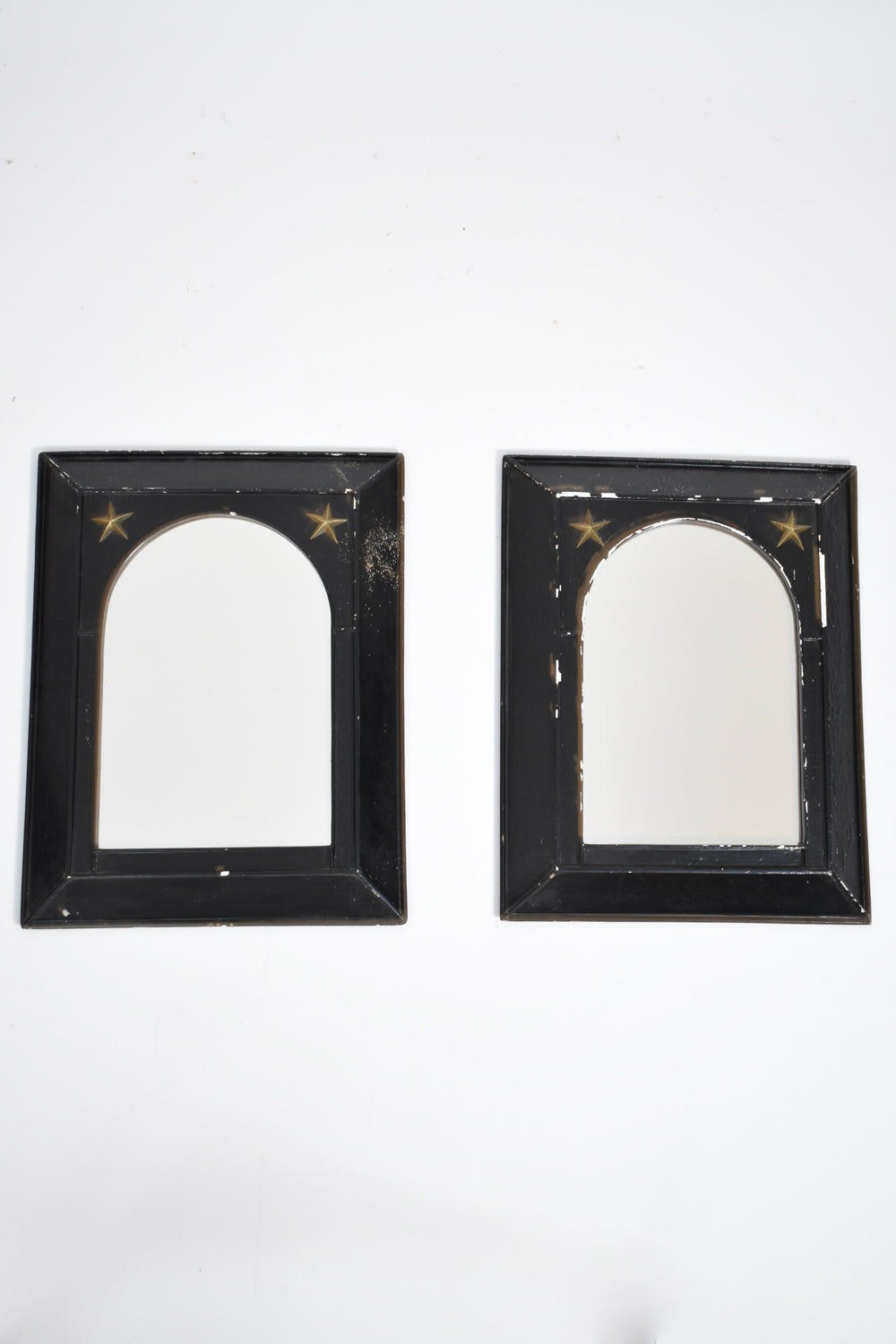 Pair of Neoclassical Ebonised Mirrors, 1960s — detail view